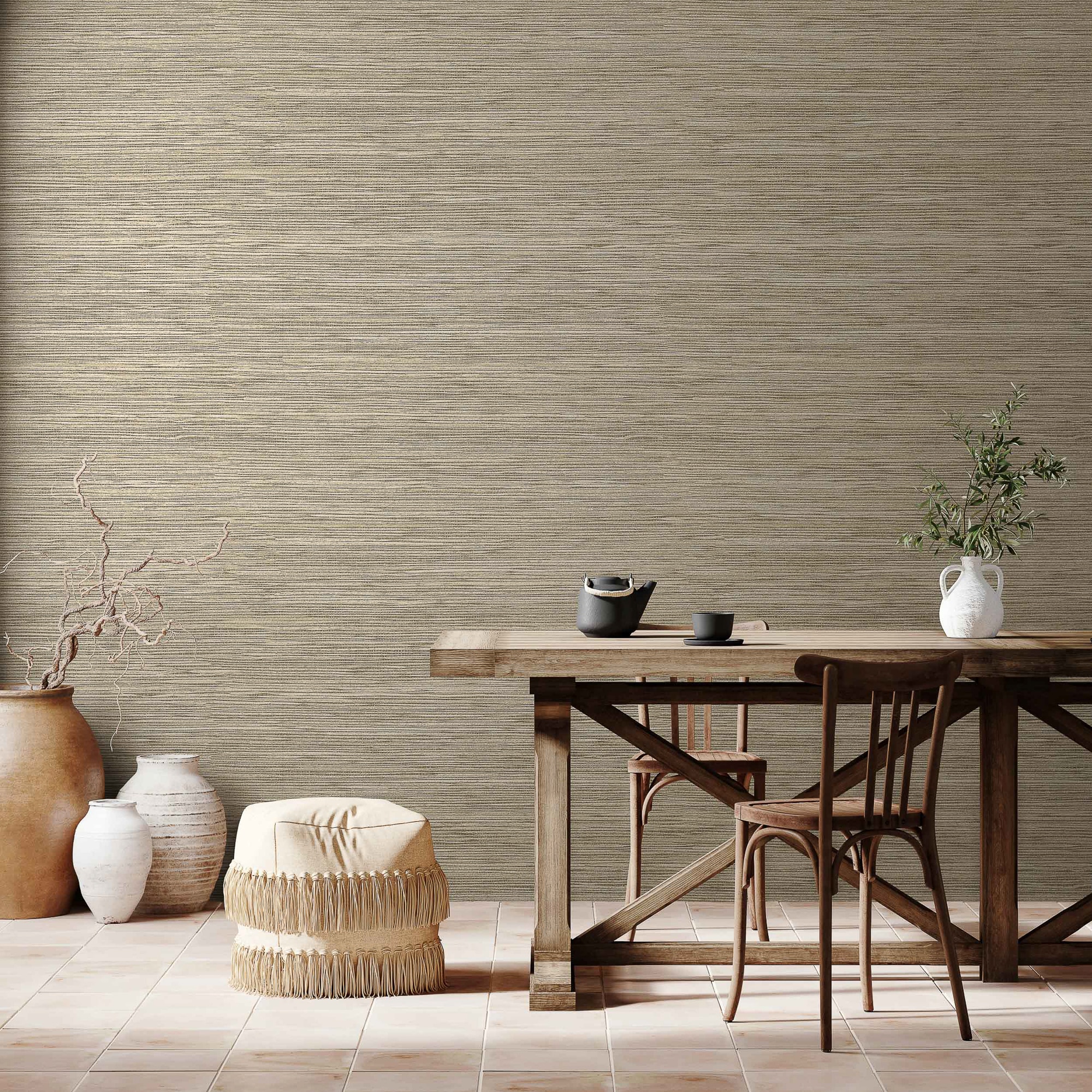 Papel pintado Horizontal Raffias+ Coordonné - Beige 0,5 x 10 m Beige-2