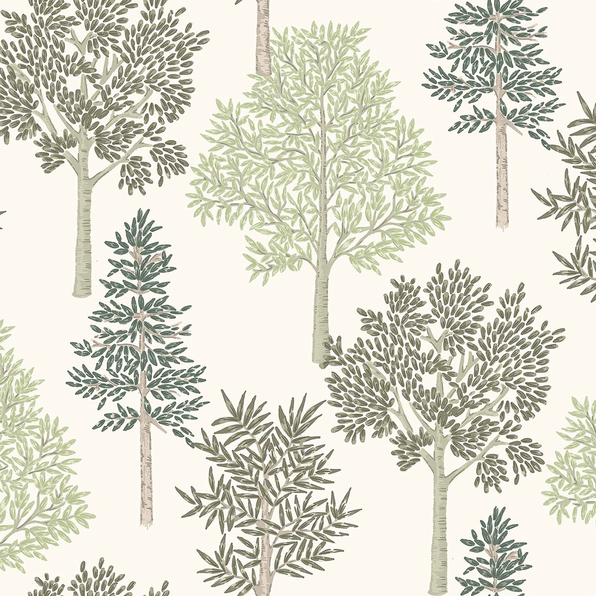 Papel pintado Arboleda Olivar Coordonné - Verde claro 0,5 x 10 m Verde claro-1