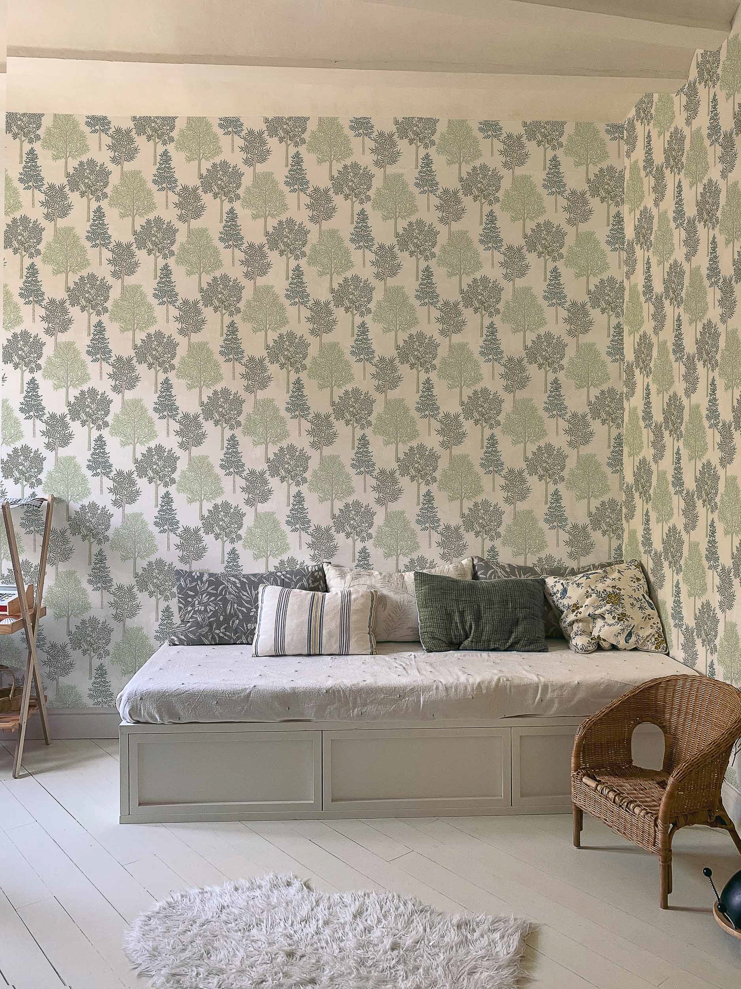 Papel pintado Arboleda Olivar Coordonné - Verde claro 0,5 x 10 m Verde claro-3