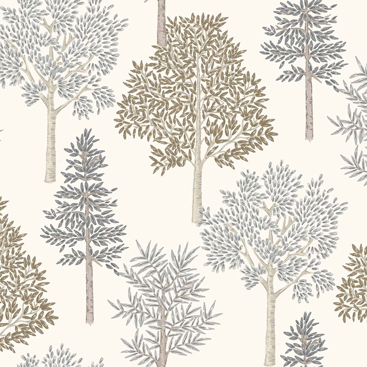 Papel Pintado Arvoredo Olivar Castanho-1