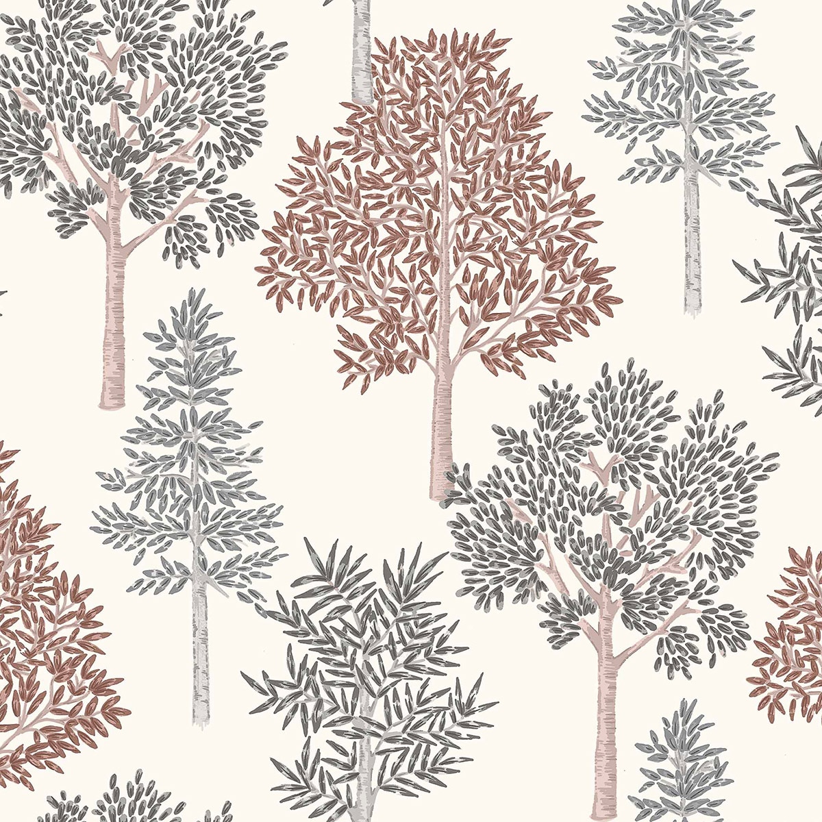 Papel pintado Arboleda Olivar Coordonné - Terracota 0,5 x 10 m Terracota-1