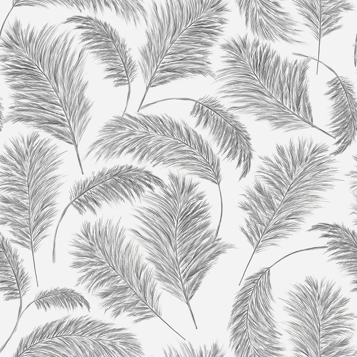 Imagen 1 de Papel pintado Plumero Olivar Coordonné - Plata 0,5 x 10 m Plata