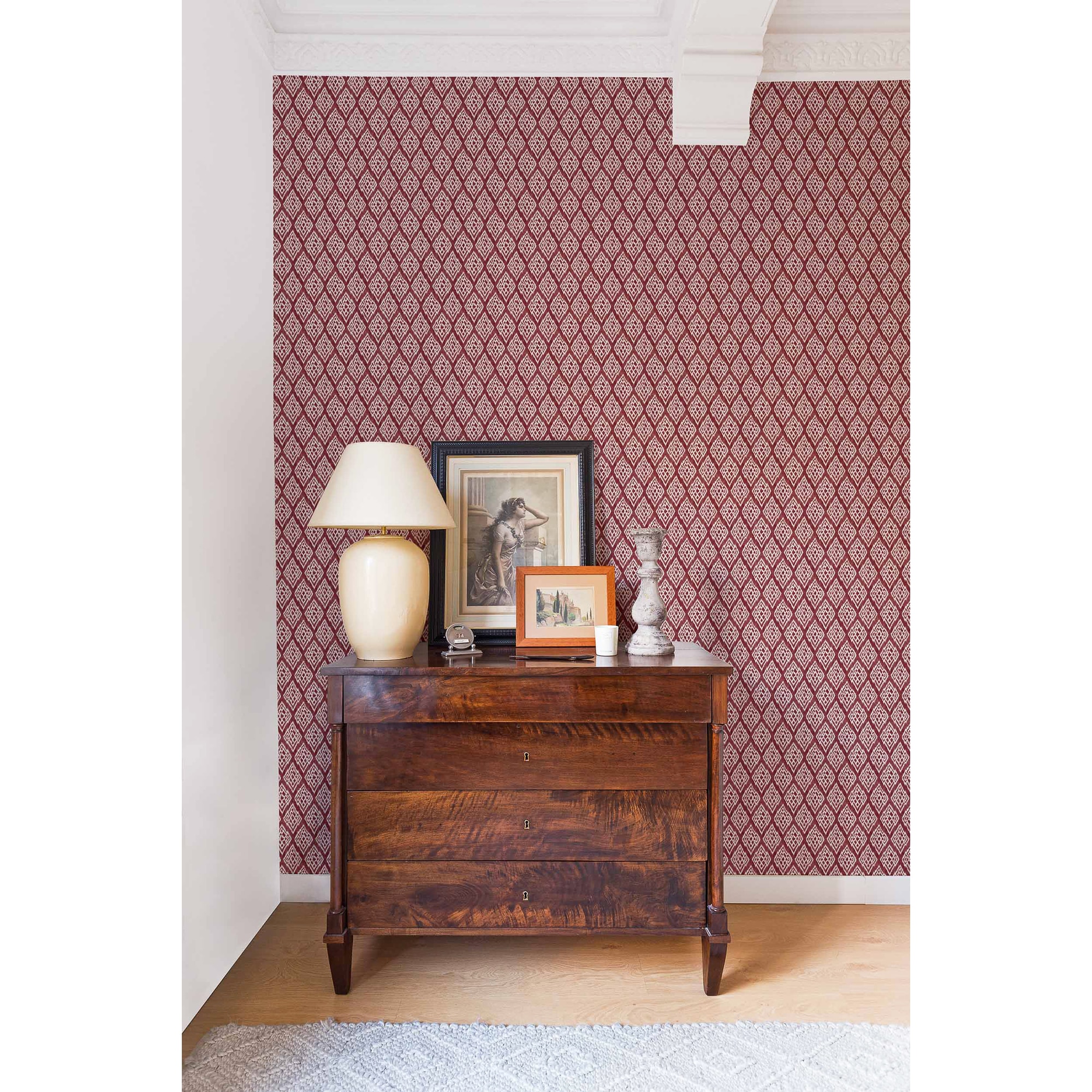 Papel pintado Kasuri Ikart Coordonné - Rojo Rojo-2