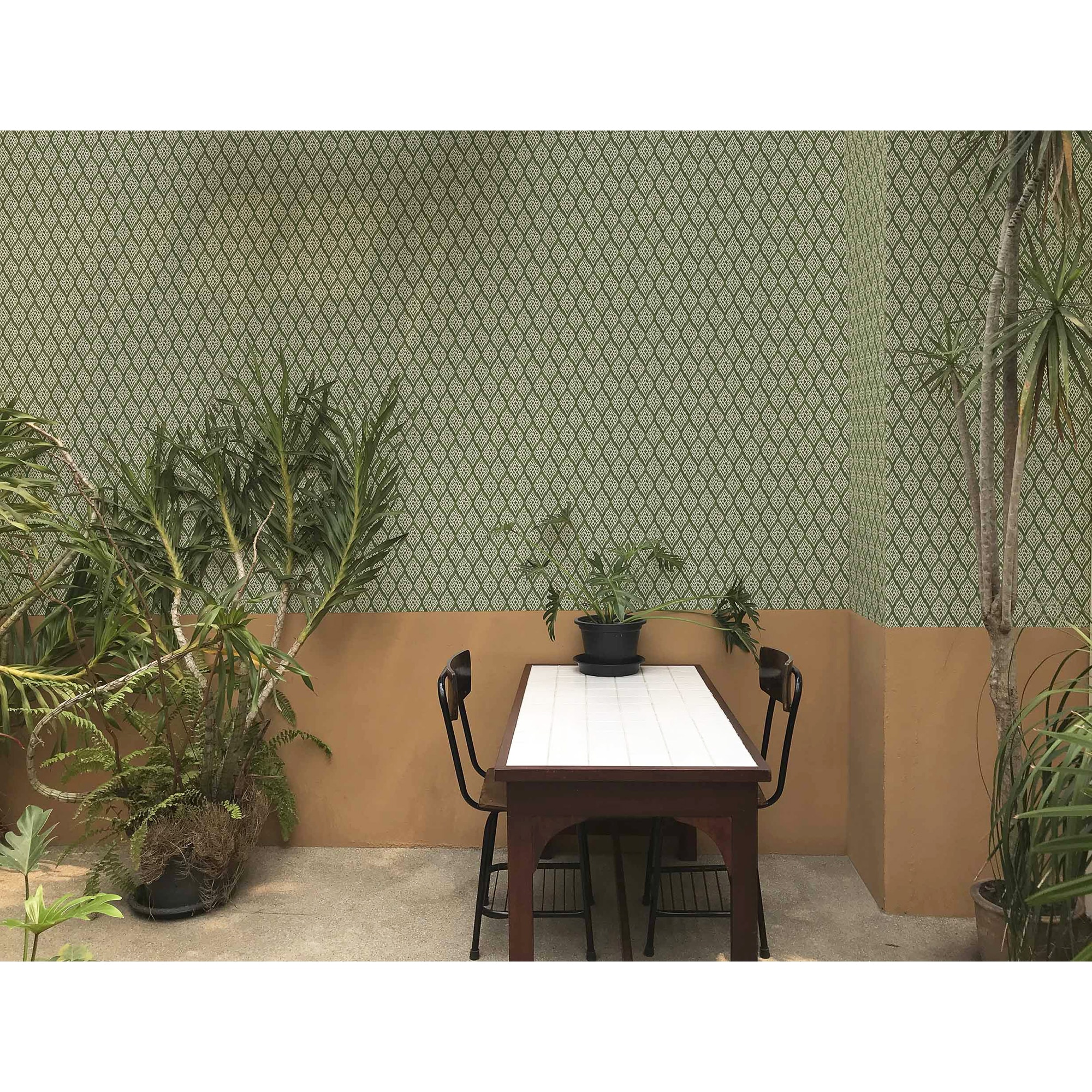 Papel pintado Kasuri Ikart Coordonné - Verde Verde-3