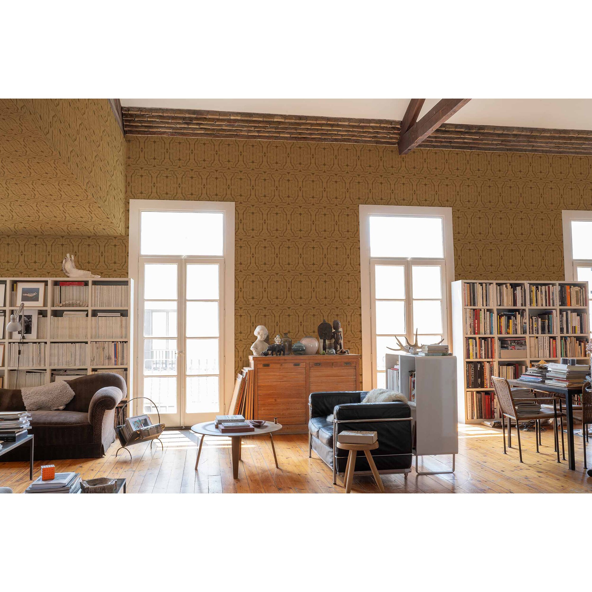 Papel pintado TNT Infinity Strokes Rest Time Coordonné - Mostaza Mostaza-2