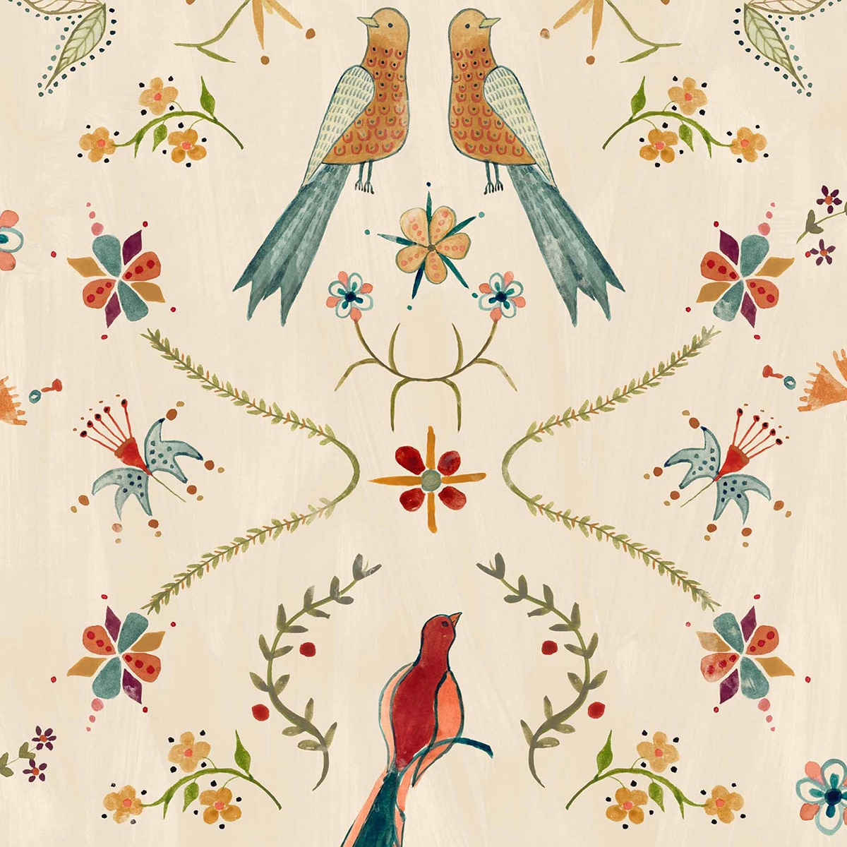 Papel pintado TNT Metaphoric Birds Rest Time Coordonné - Beige Beige-1