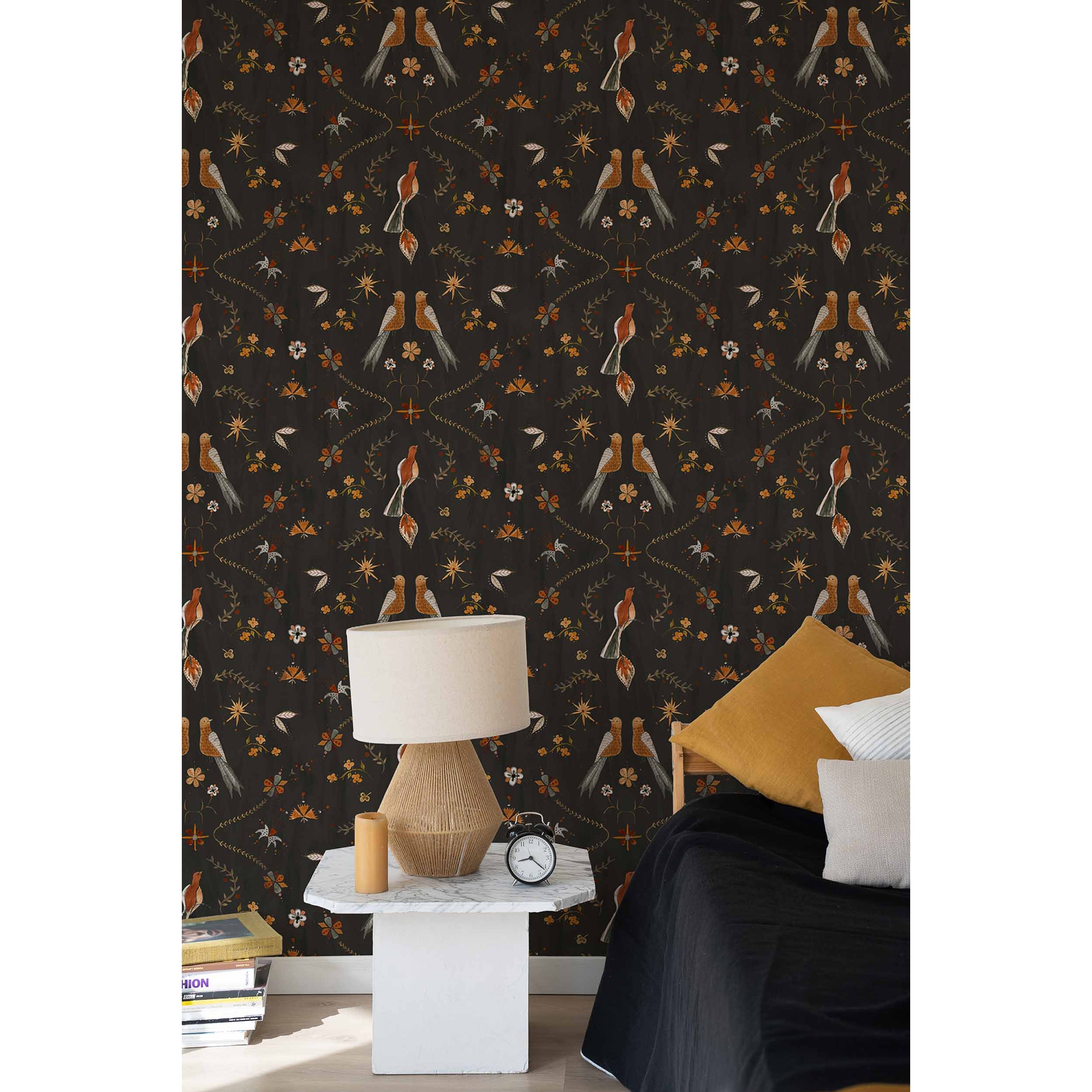 Papel pintado TNT Metaphoric Birds Rest Time Coordonné - Negro Negro-2