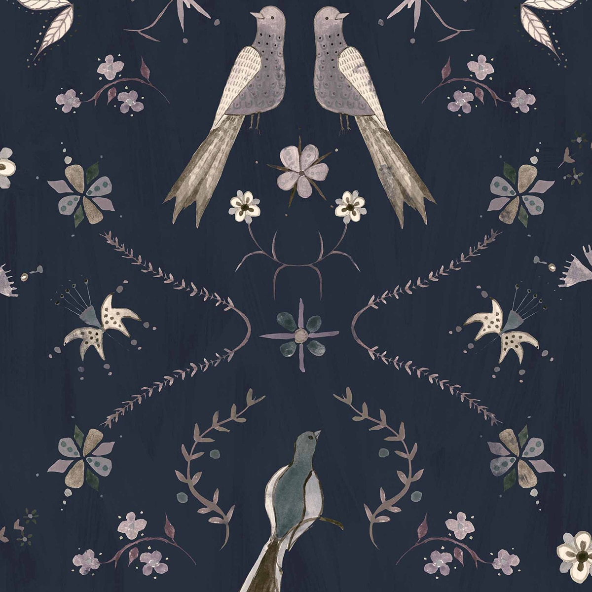 Papel pintado TNT Metaphoric Birds Rest Time Coordonné - Azul Azul-1
