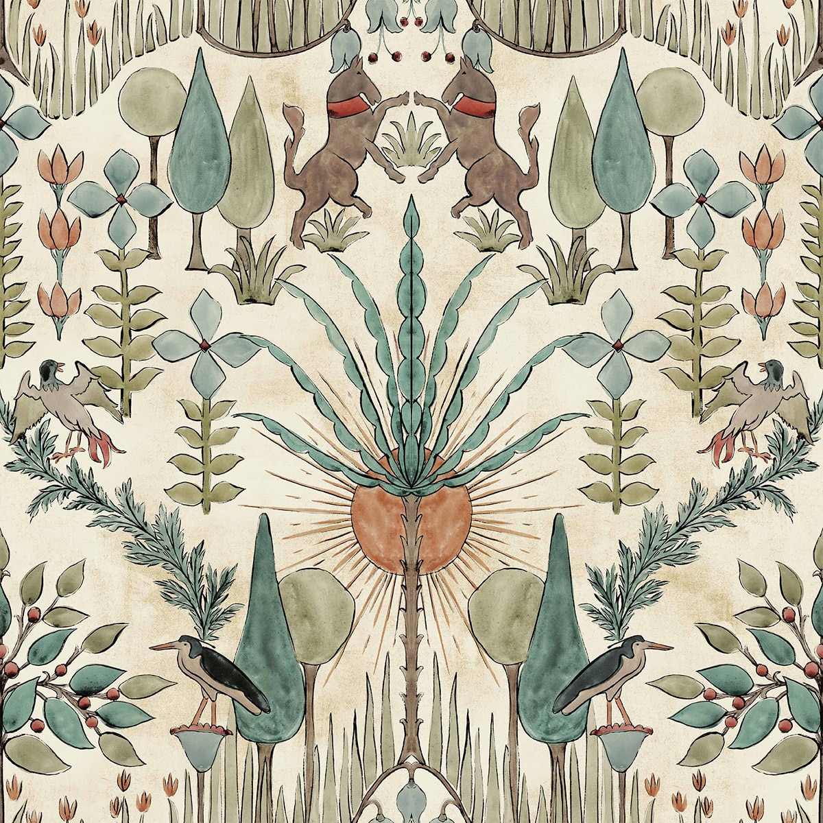 Papel pintado Oasis Villa de la colección Berber Coordonné - Esmeralda Esmeralda-1