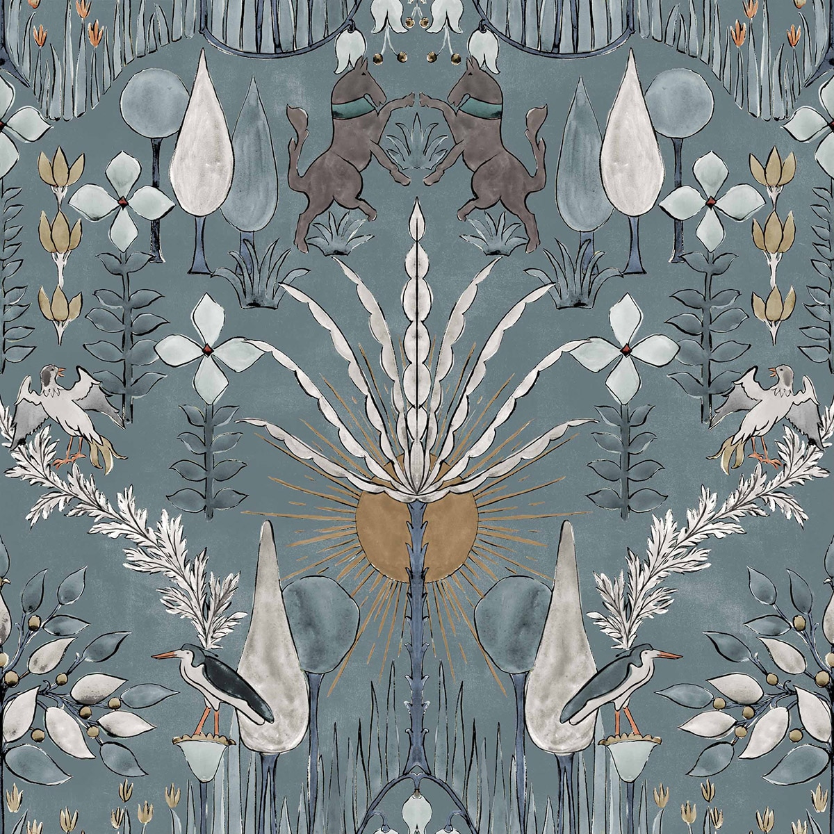 Papel pintado Oasis Villa de la colección Berber Coordonné - Azul Cielo Azul Cielo-1