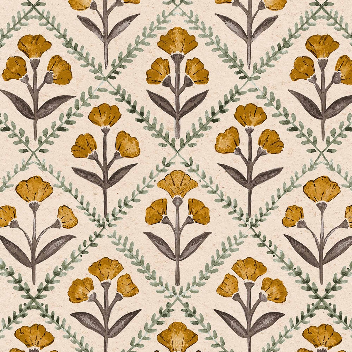 Papel pintado TNT Poppy de la colección Victorian Coordonné - Curry Curry-1
