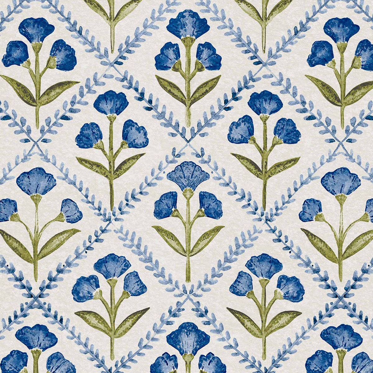 Papel de Parede TNT Poppy da Coleção Victorian Azul-1