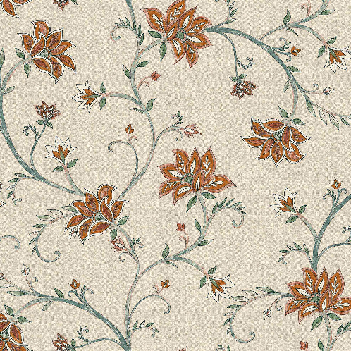 Papel pintado TNT Lily de la colección Victorian Coordonné - Verde Verde-1