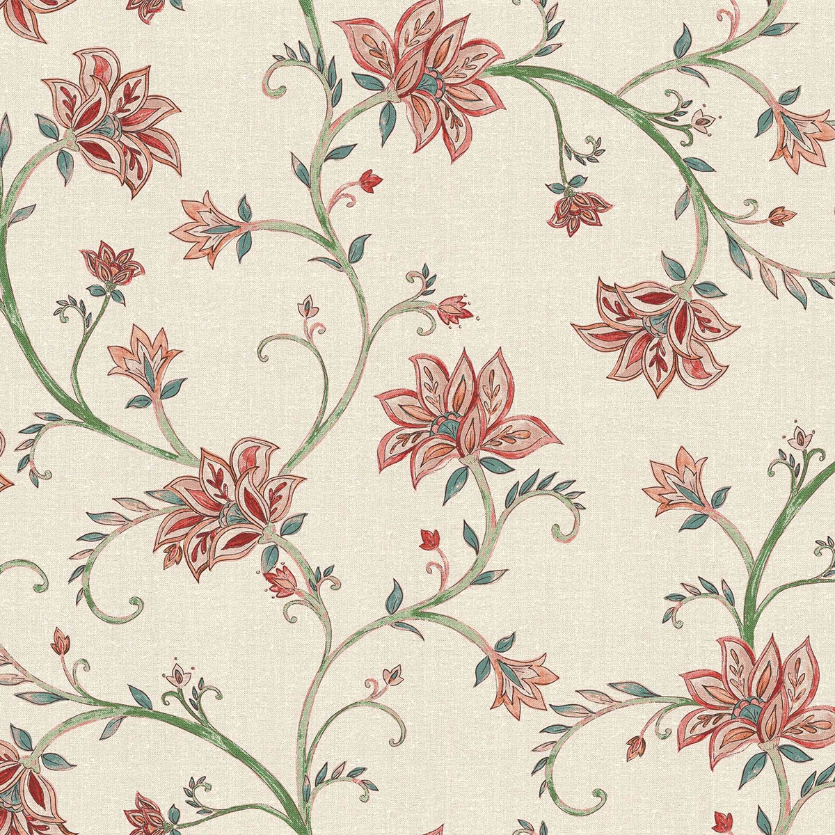 Papel pintado TNT Lily de la colección Victorian Coordonné - Rojo Rojo-1