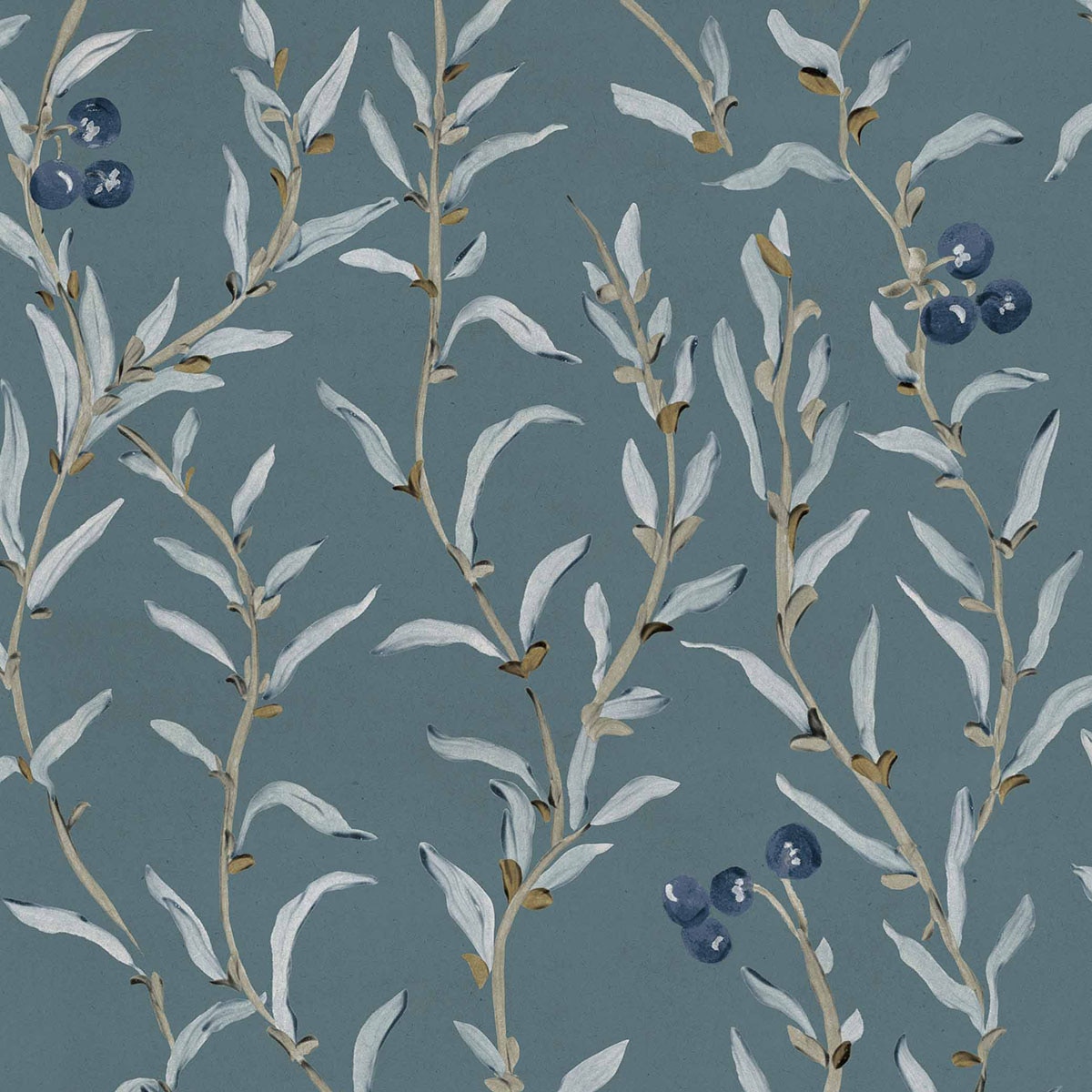 Papel pintado Wild Blackthorn de la colección Cotswolds Ybarra & Serret - Zafiro Zafiro-1