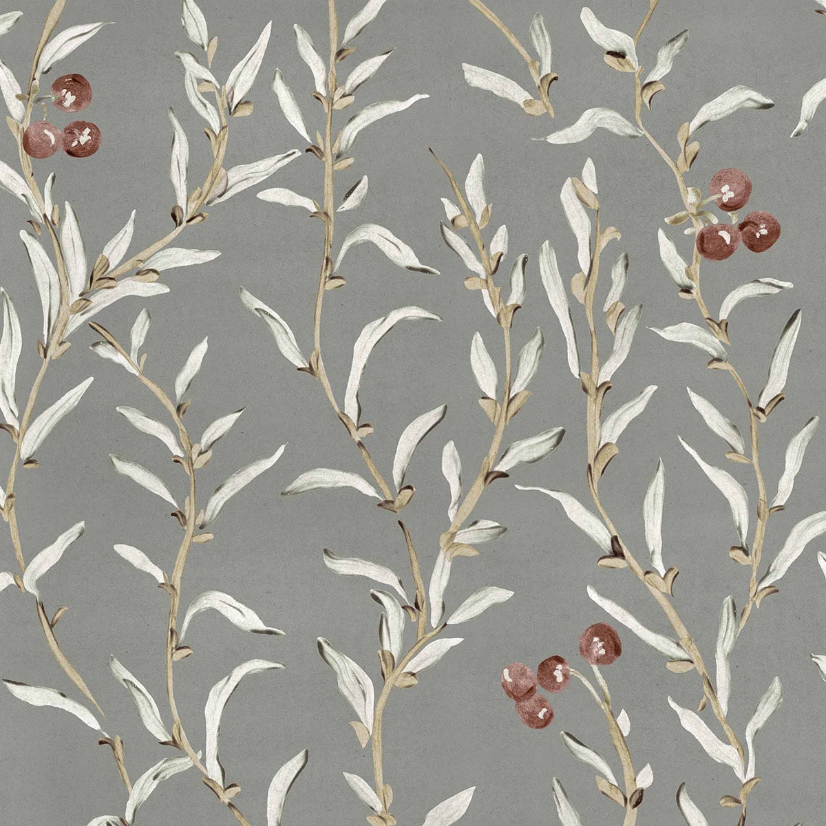Papel pintado Wild Blackthorn de la colección Cotswolds Ybarra & Serret - Plata Plata-1