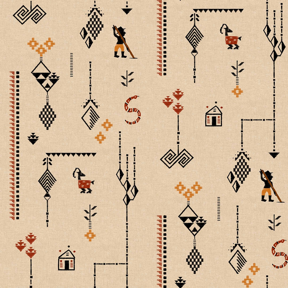 Papel pintado Criollo de la colección Sarape Coordonné - Terracota Terracota-1
