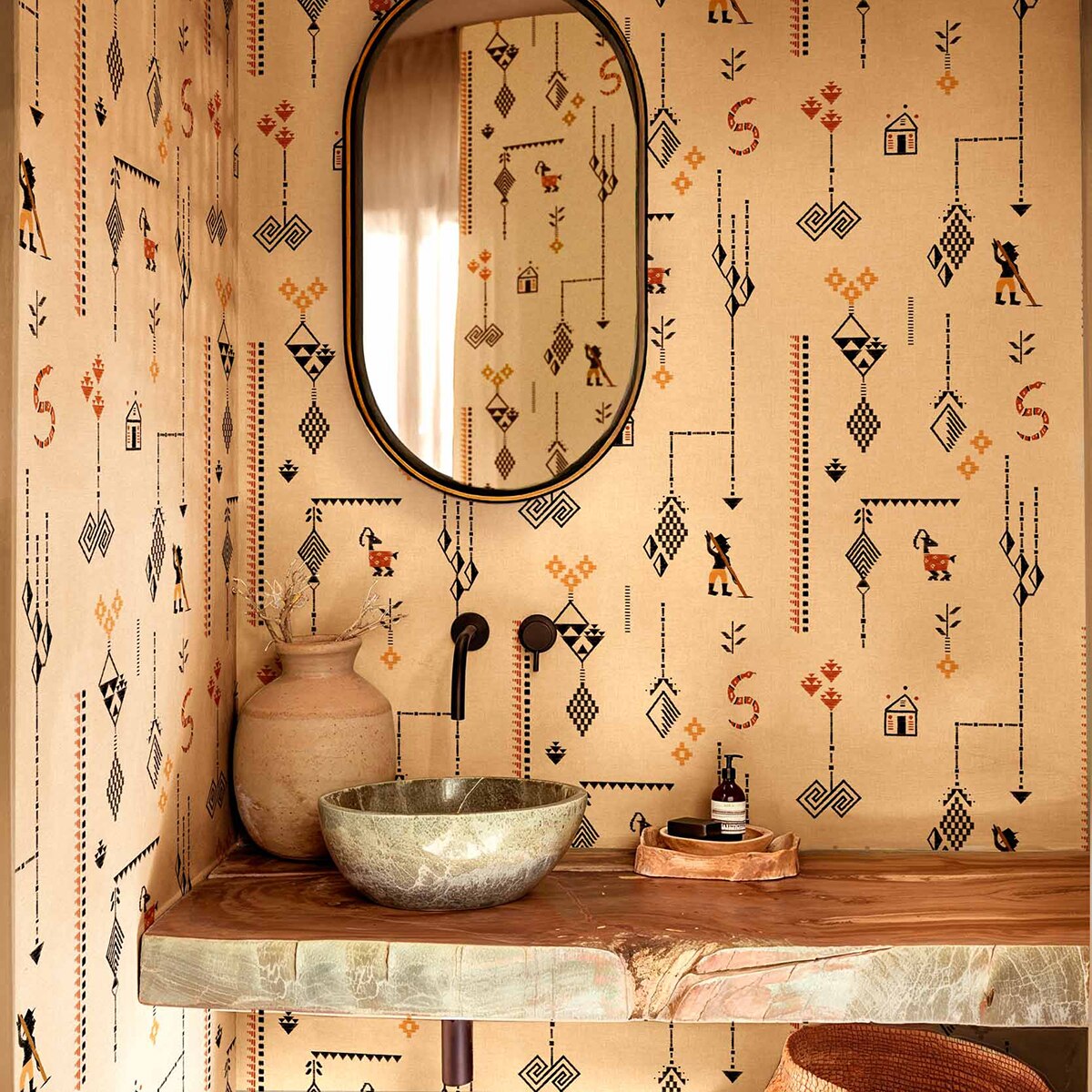 Papel pintado Criollo de la colección Sarape Coordonné - Terracota Terracota-2