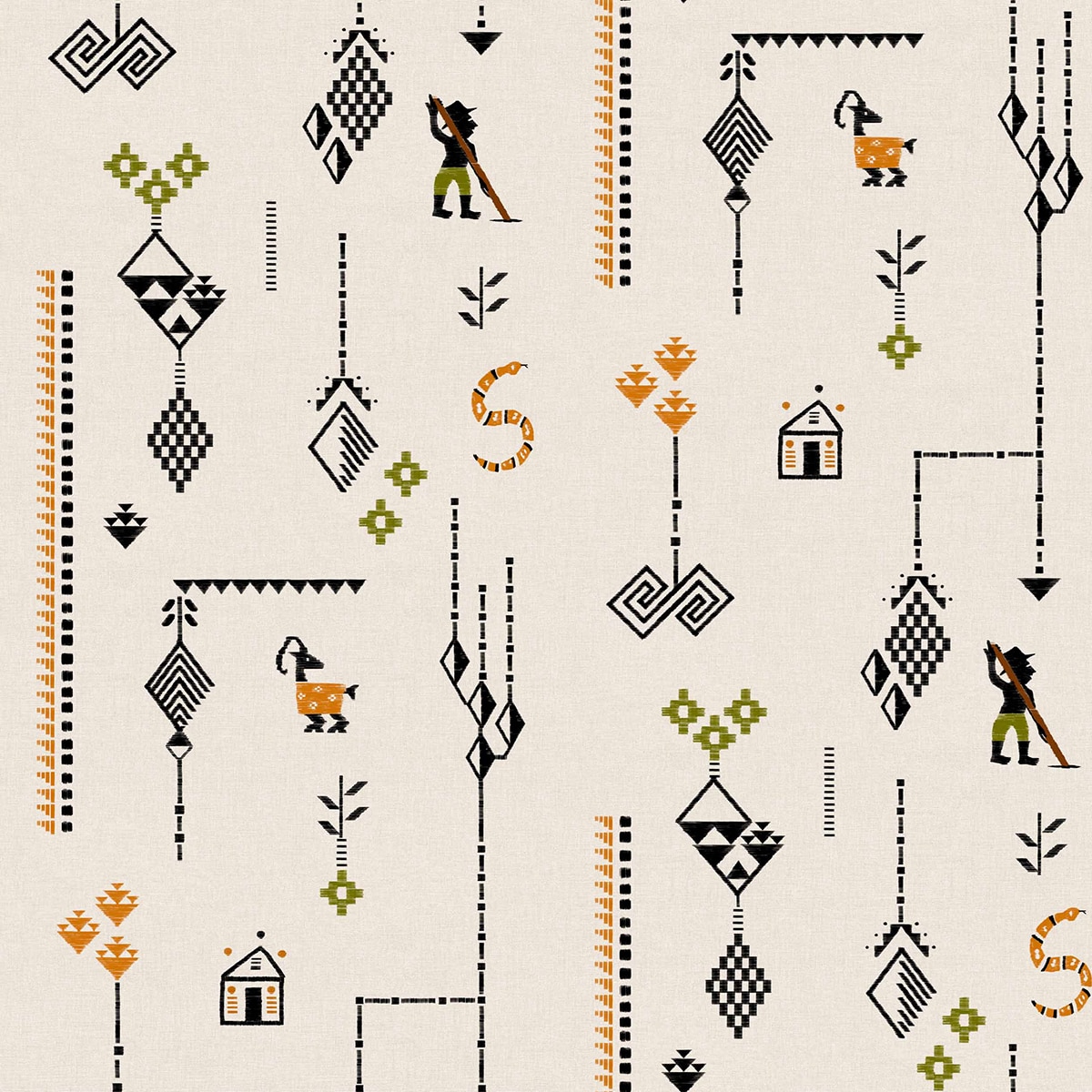 Papel de Parede Criollo da Coleção Sarape Areia-1