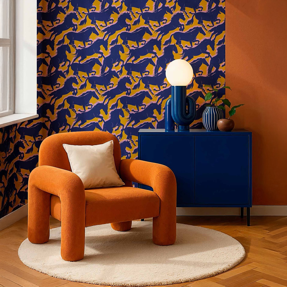 Papel pintado TNT Galope de la colección Coco Davé ColortheraPills de Coordonné - Dorado Dorado-2
