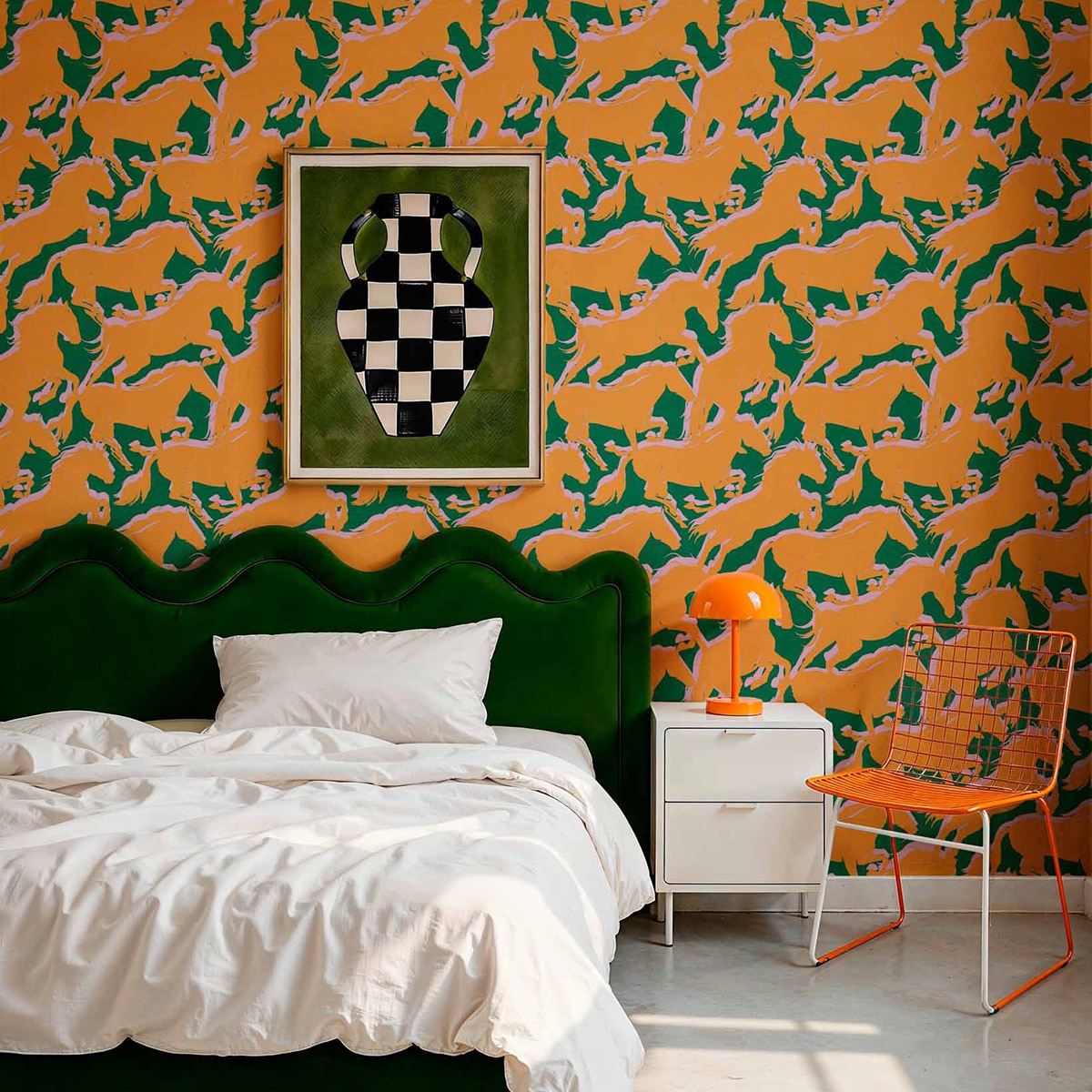 Papel pintado TNT Galope de la colección Coco Davé ColortheraPills de Coordonné - Naranja Naranja-2