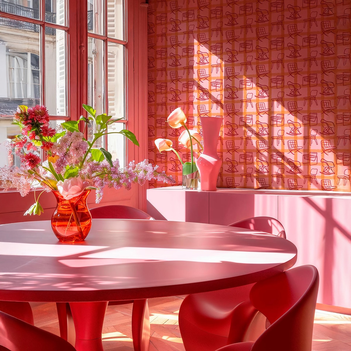 Imagen 2 de Papel pintado TNT Icónicos de la colección Coco Davé ColortheraPills de Coordonné - Rosa Rosa