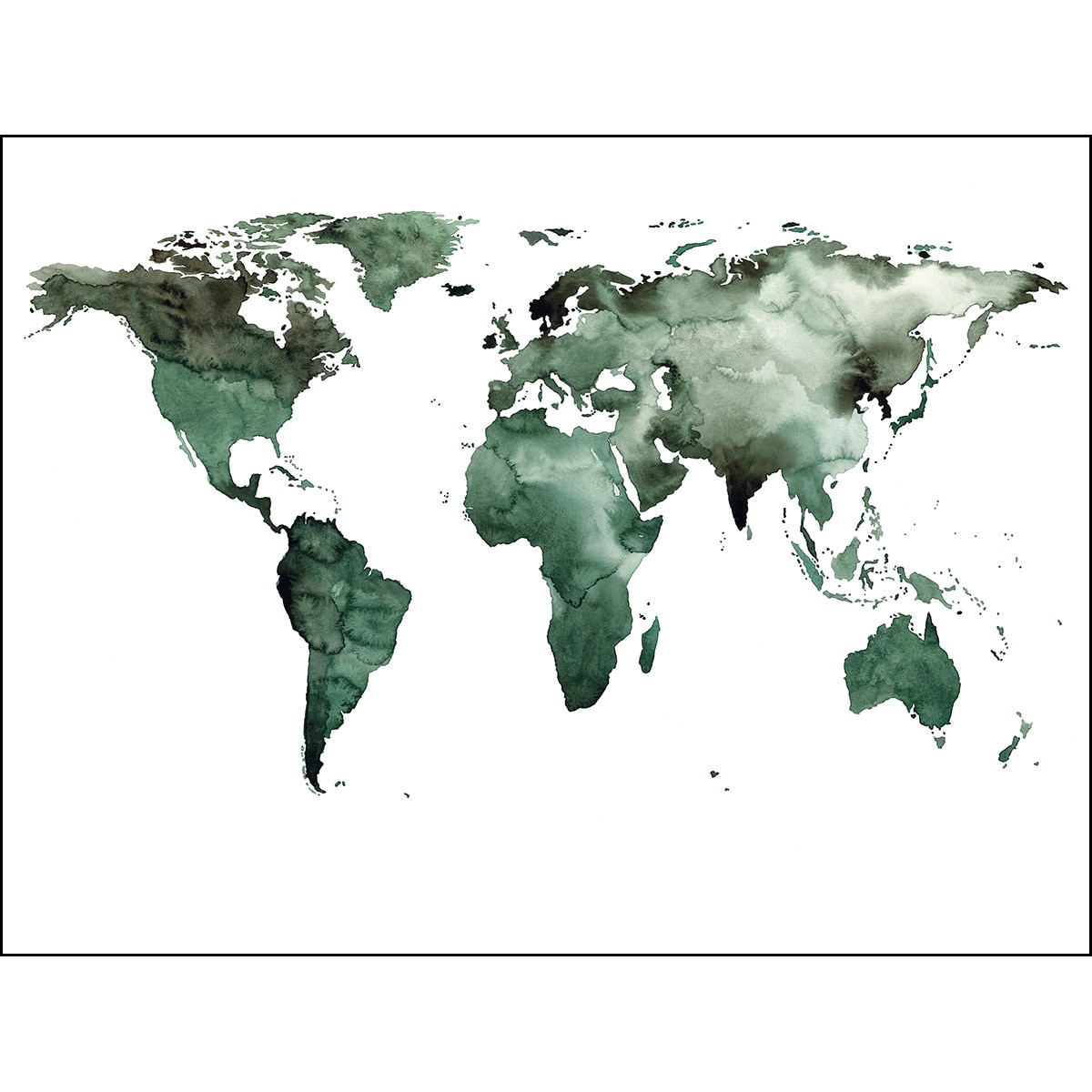 Papel de parede fotográfico Worl Map Rasch Verde-1