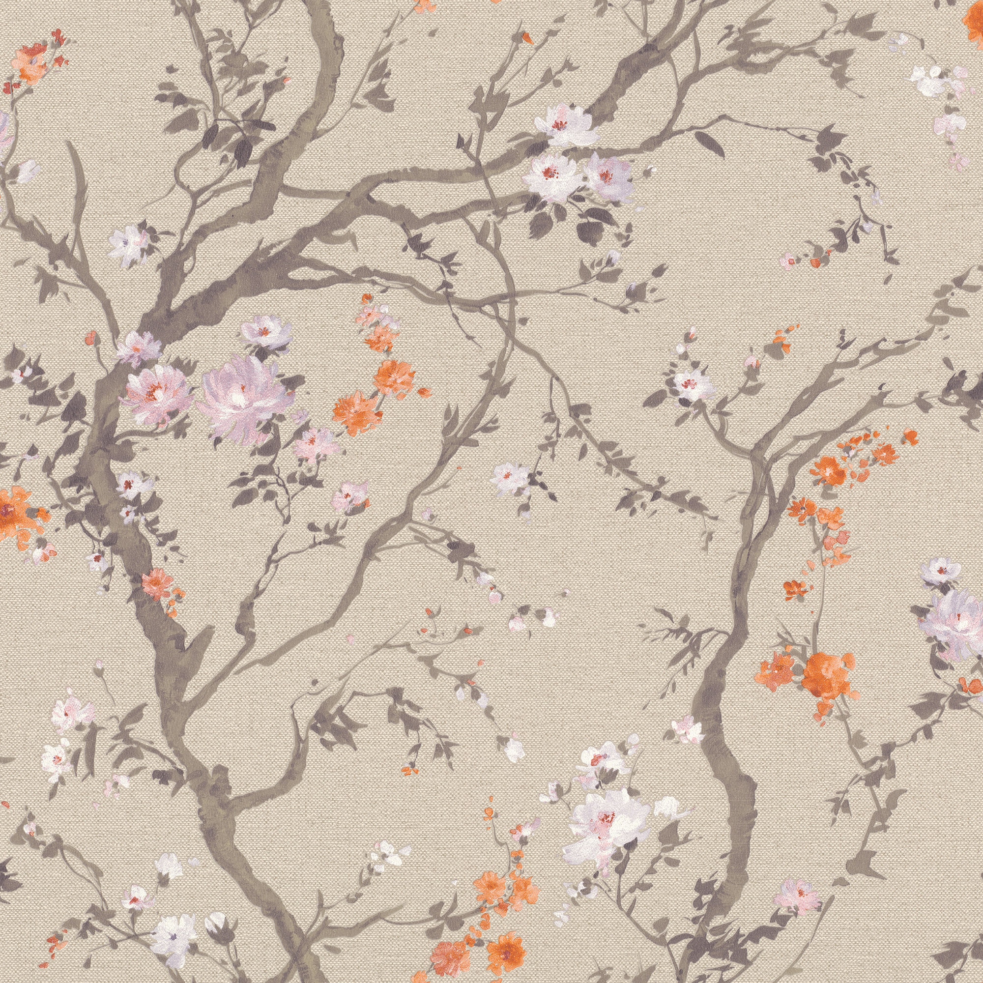 Imagen 1 de Papel pintado TNT Almendro Singapur Rasch - Tostado 0,53 x 10 m Tostado