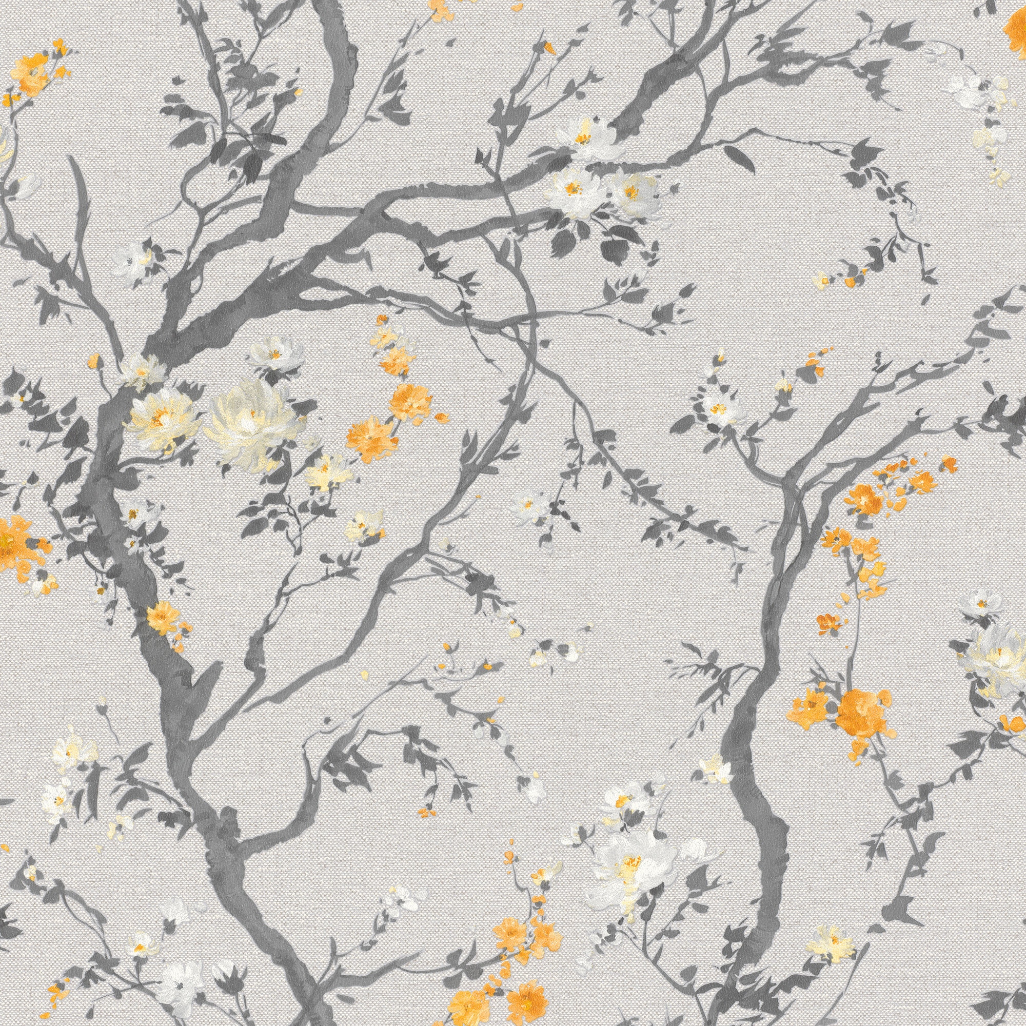 Imagen 1 de Papel pintado TNT Almendro Singapur Rasch - Gris 0,53 x 10 m Gris