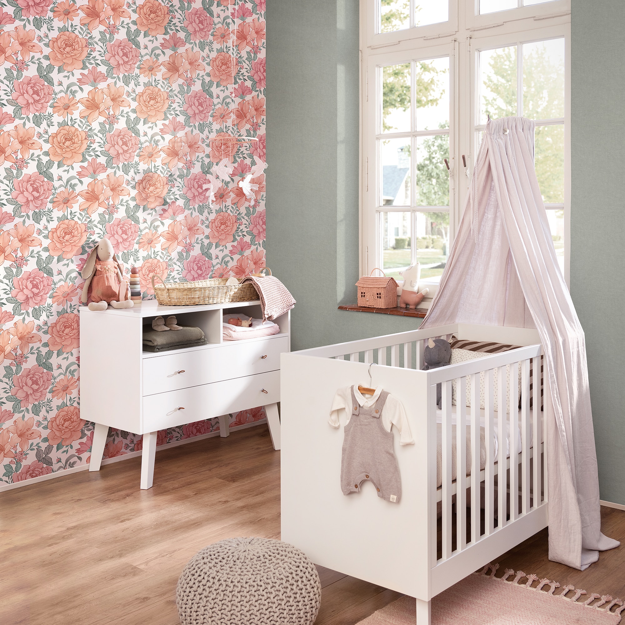 Papel de Parede Infantil TNT Falso Liso Dreams Verde-2