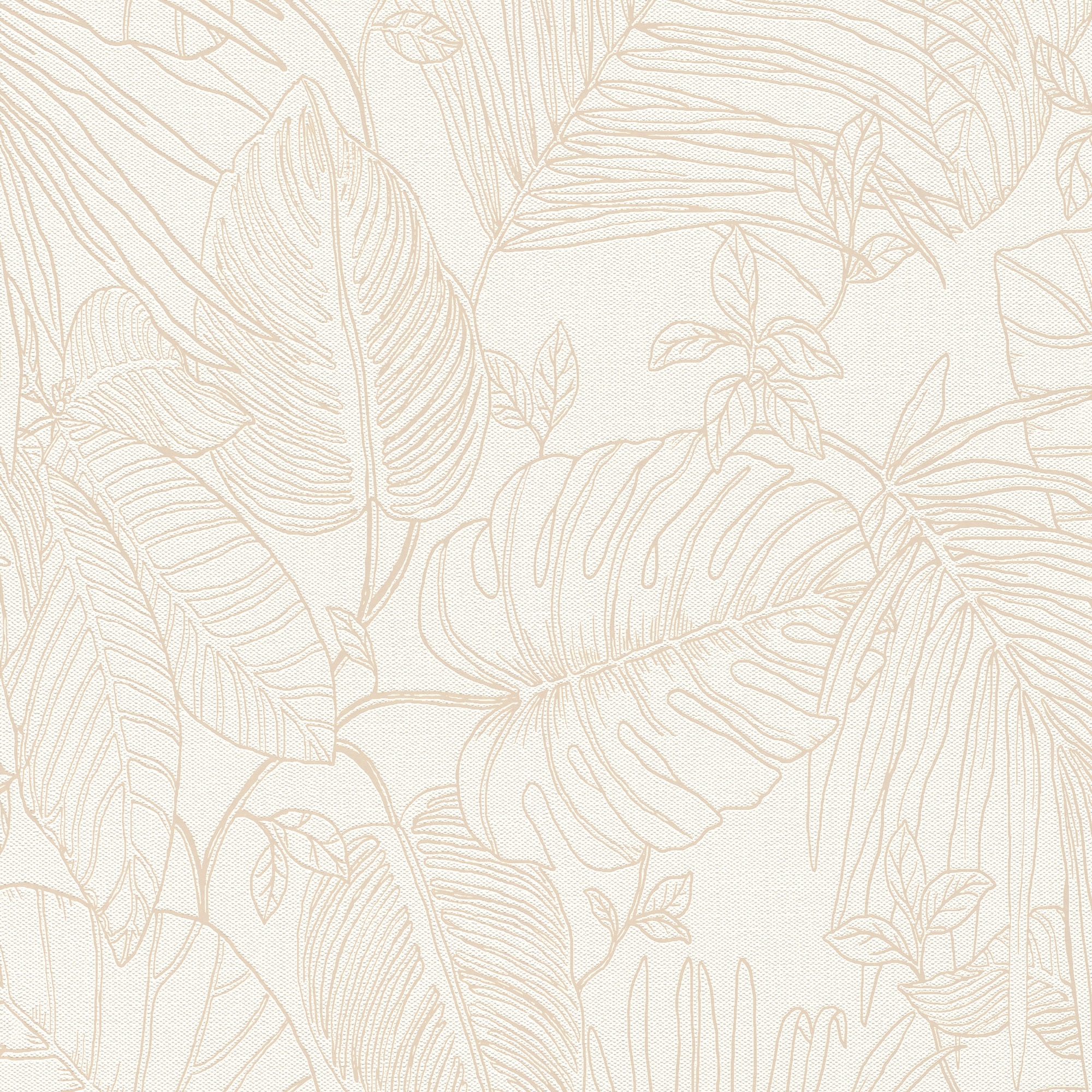 Papel de Parede TNT Silhueta Folhas Utility Bege-1