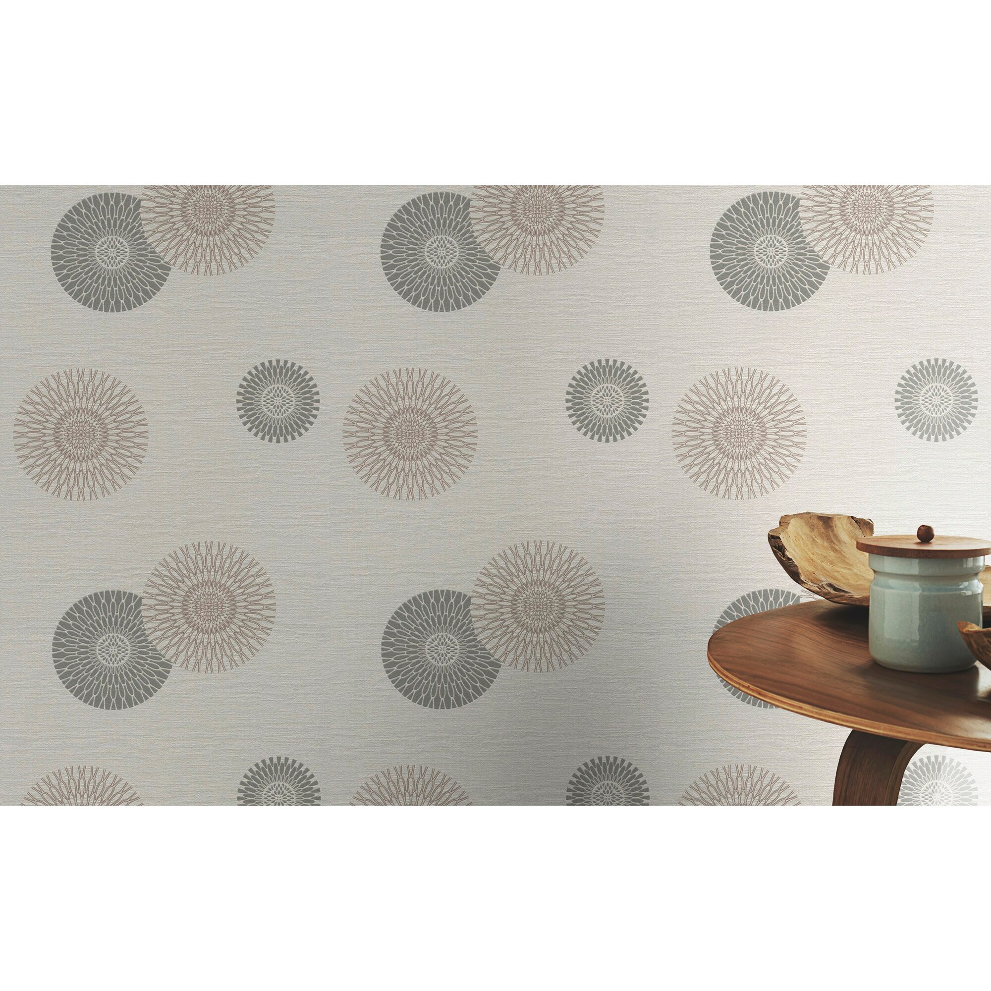 Papel de Parede TNT Mandalas Utility Bege-2