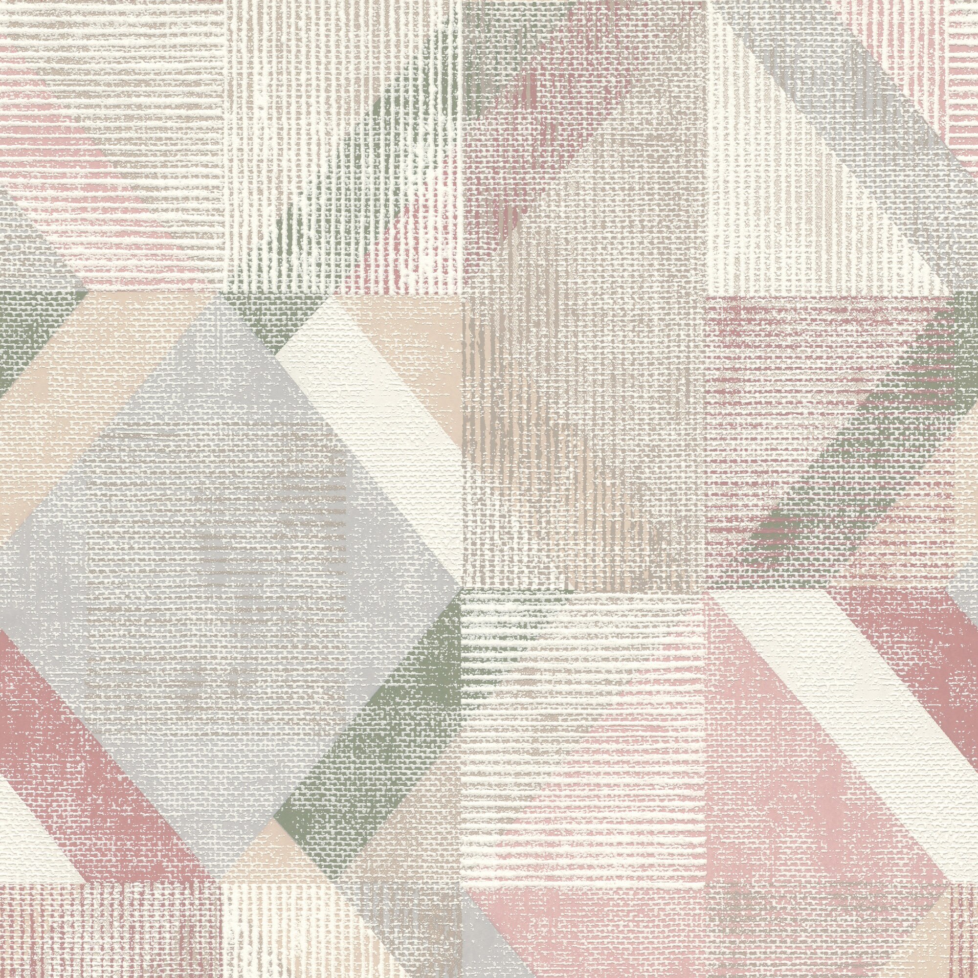 Papel pintado TNT Geométrico Utility Rasch - Rosa 0,53 x 10 m Rosa-1