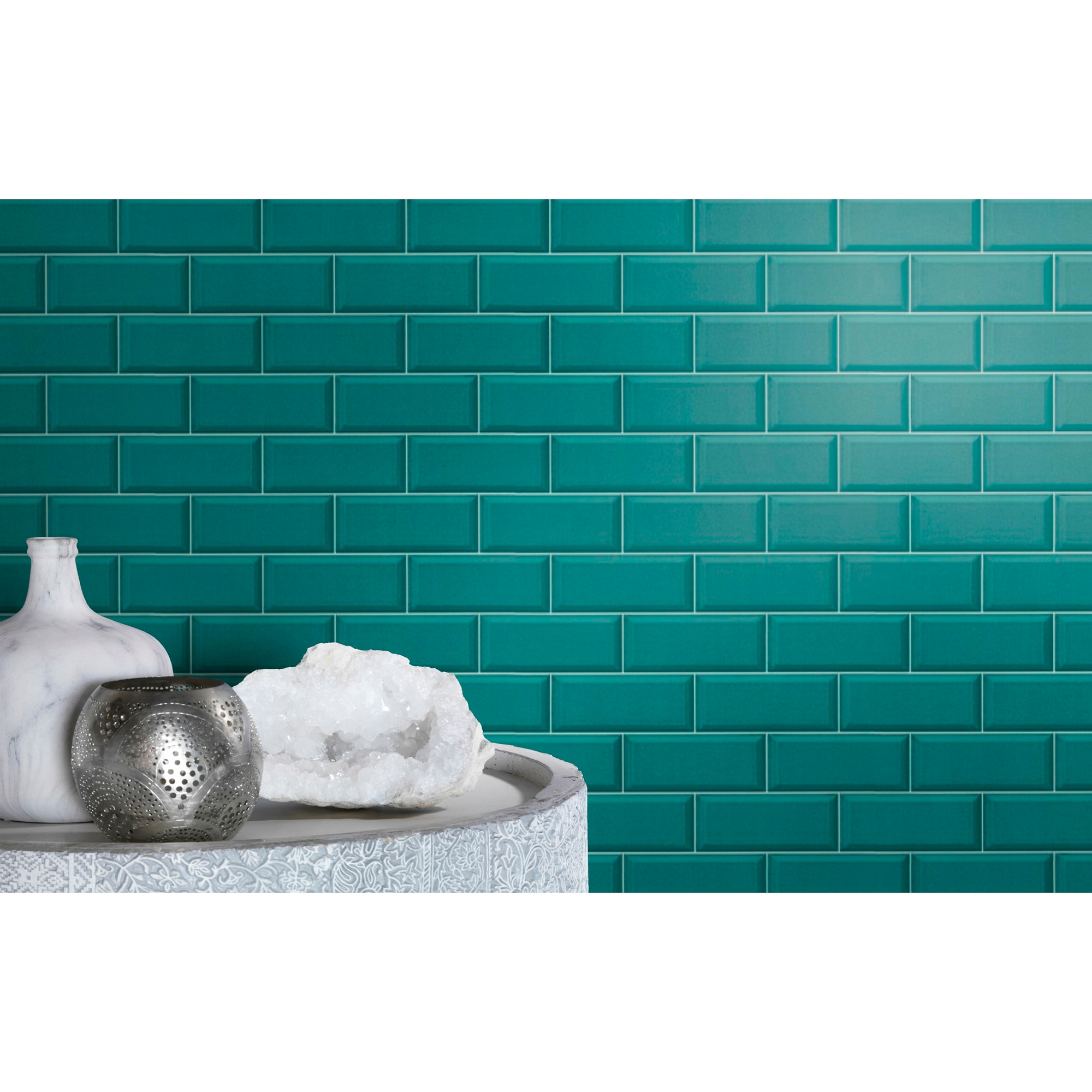 Papel pintado TNT Azulejo Utility Rasch - Turquesa 0,53 x 10 m Turquesa-2