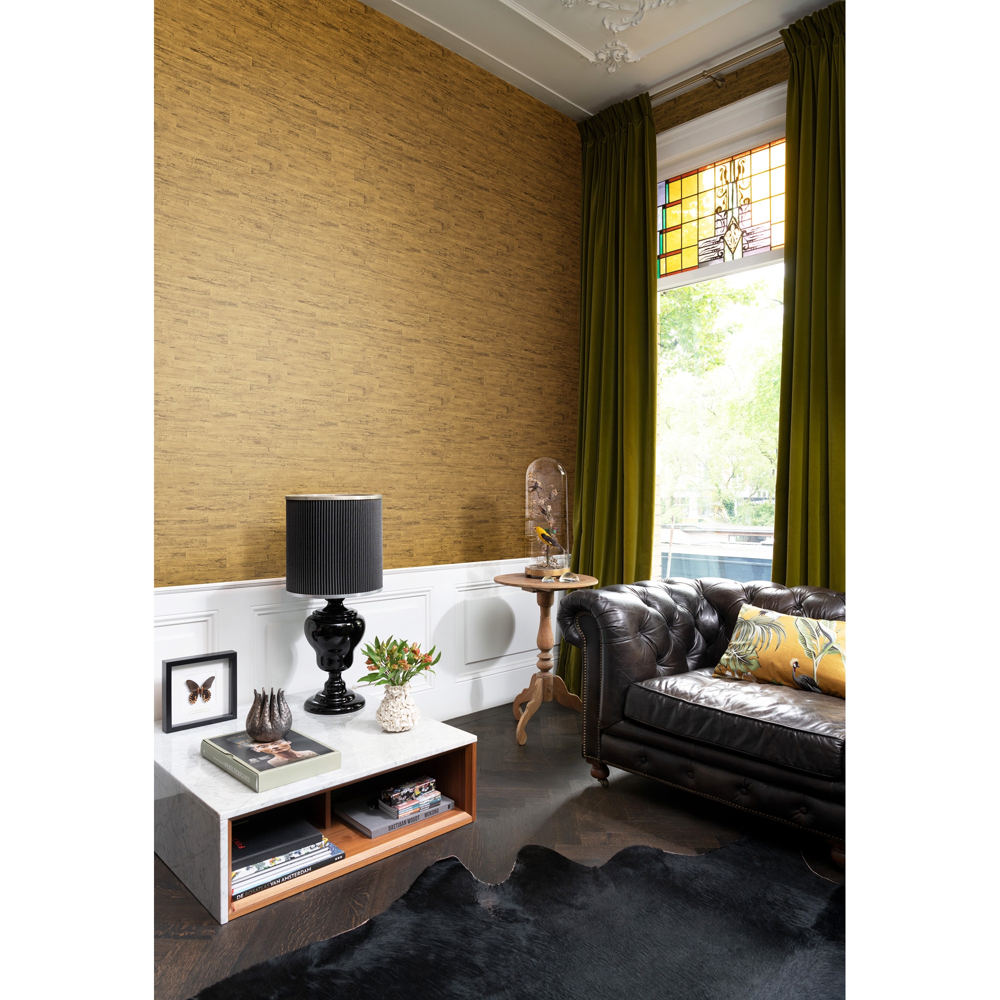 Papel de Parede TNT Tábuas Madagáscar Castanho-claro-2