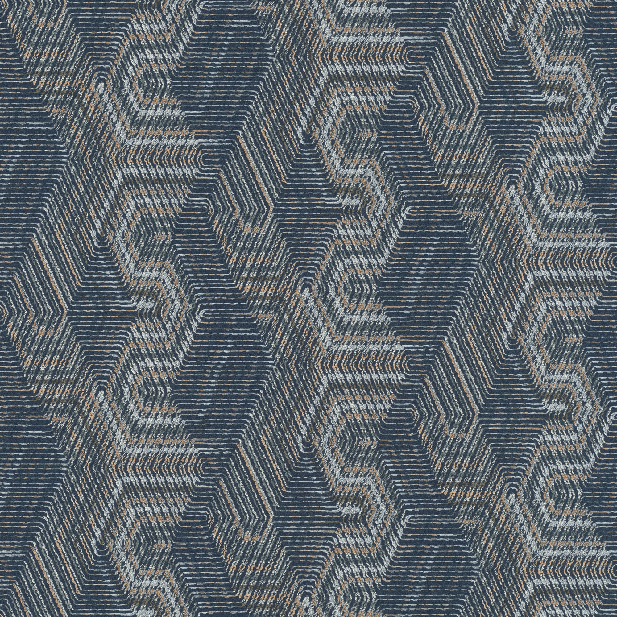 Papel pintado TNT Geométrico Kenya Rasch - Azul Azul-1