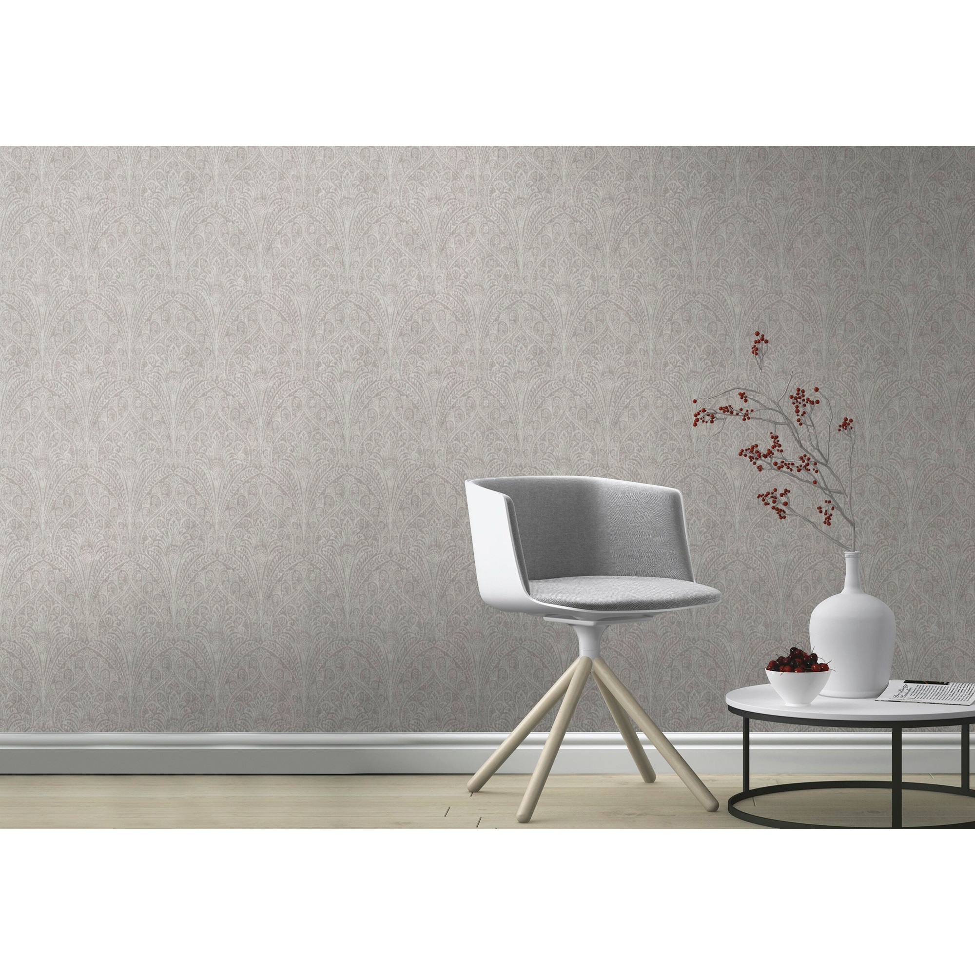 Papel pintado TNT Damascos Kenya Rasch - Gris Gris-2