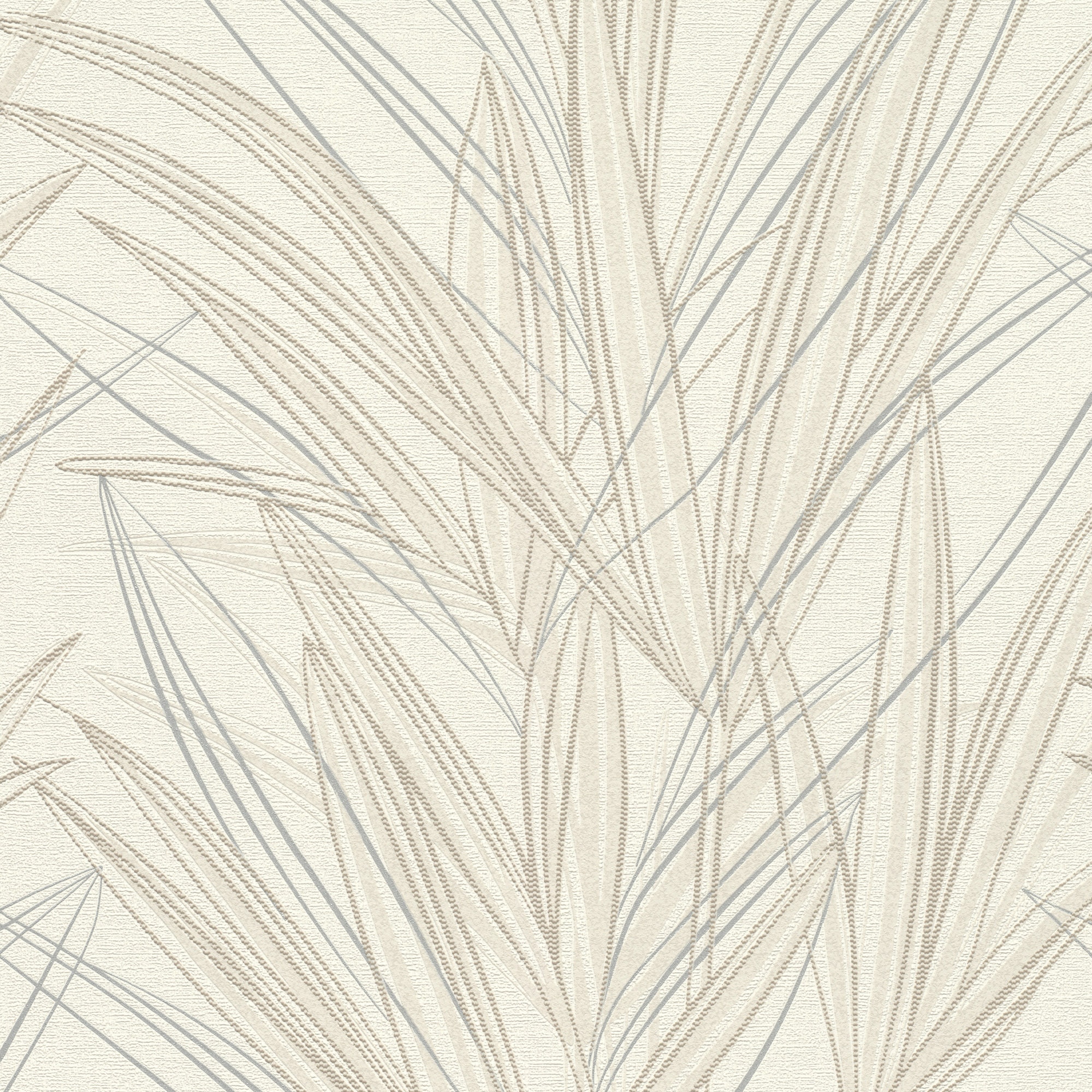 Papel Pintado TNT Folhas Desenho Practik Bege-1