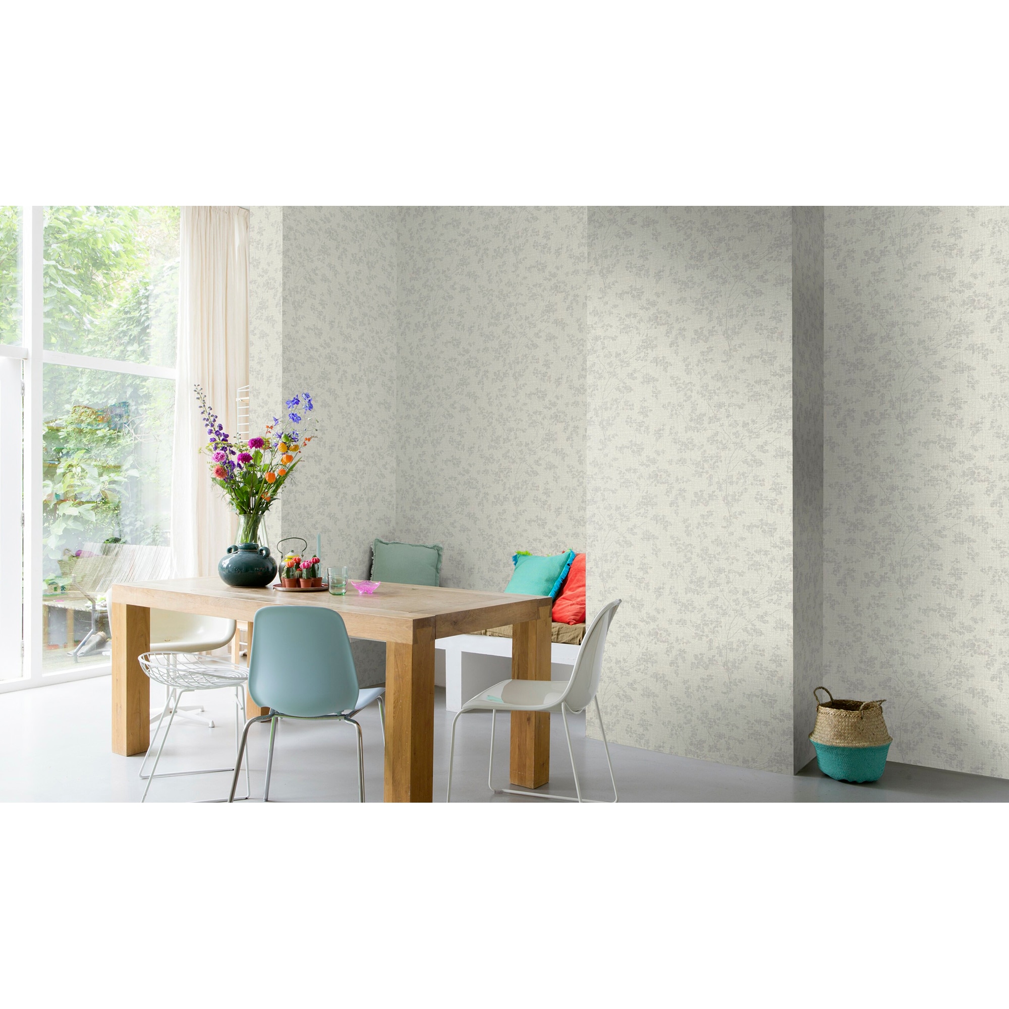 Papel Pintado TNT Flores Practik Cinzento-2