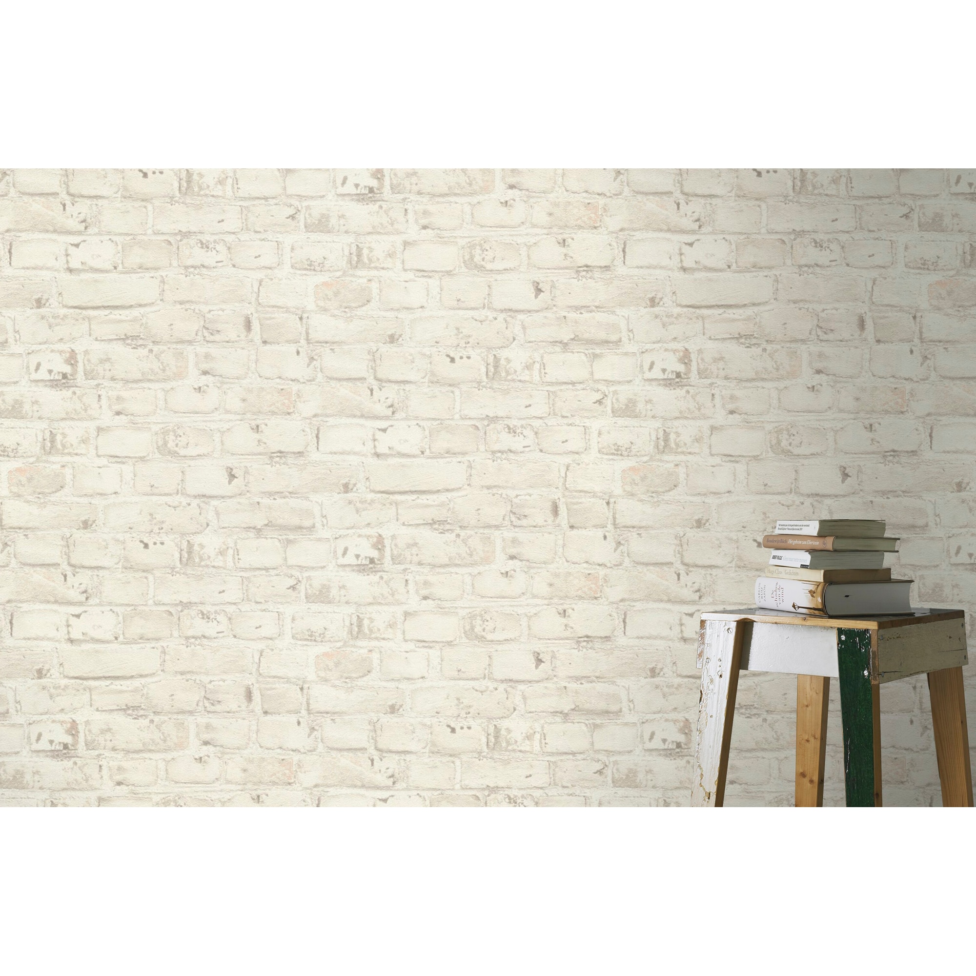 Papel Pintado TNT Tijolos Loft 3 Branco-2