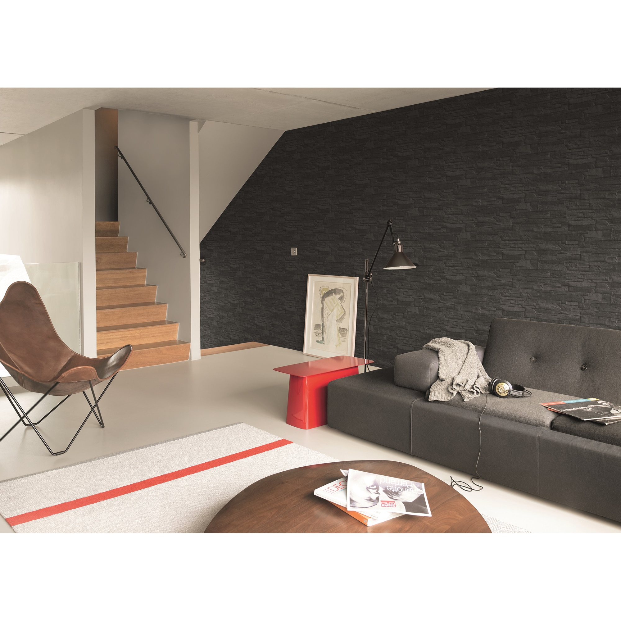 Papel Pintado TNT Pedra Loft 3 Preto-2