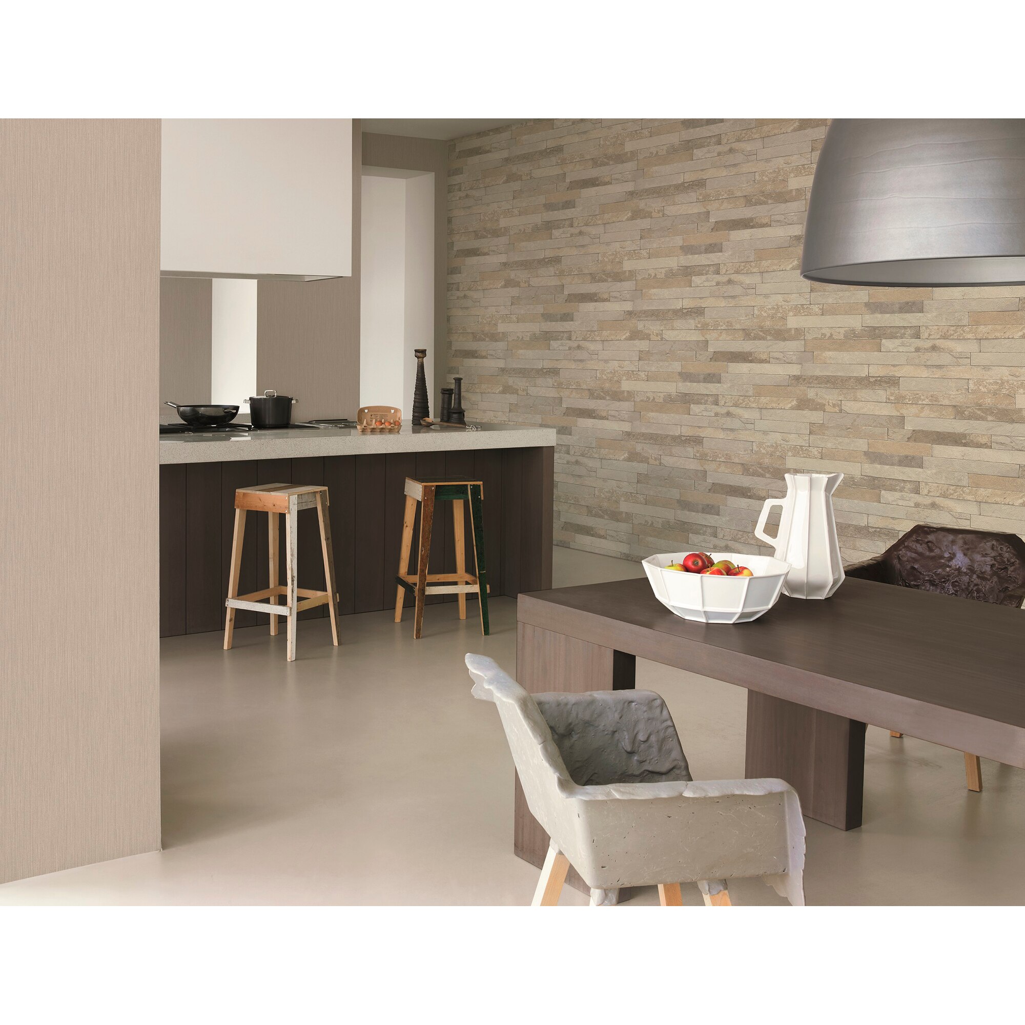 Papel Pintado TNT Tijolo Reto Loft 3 Branco-2