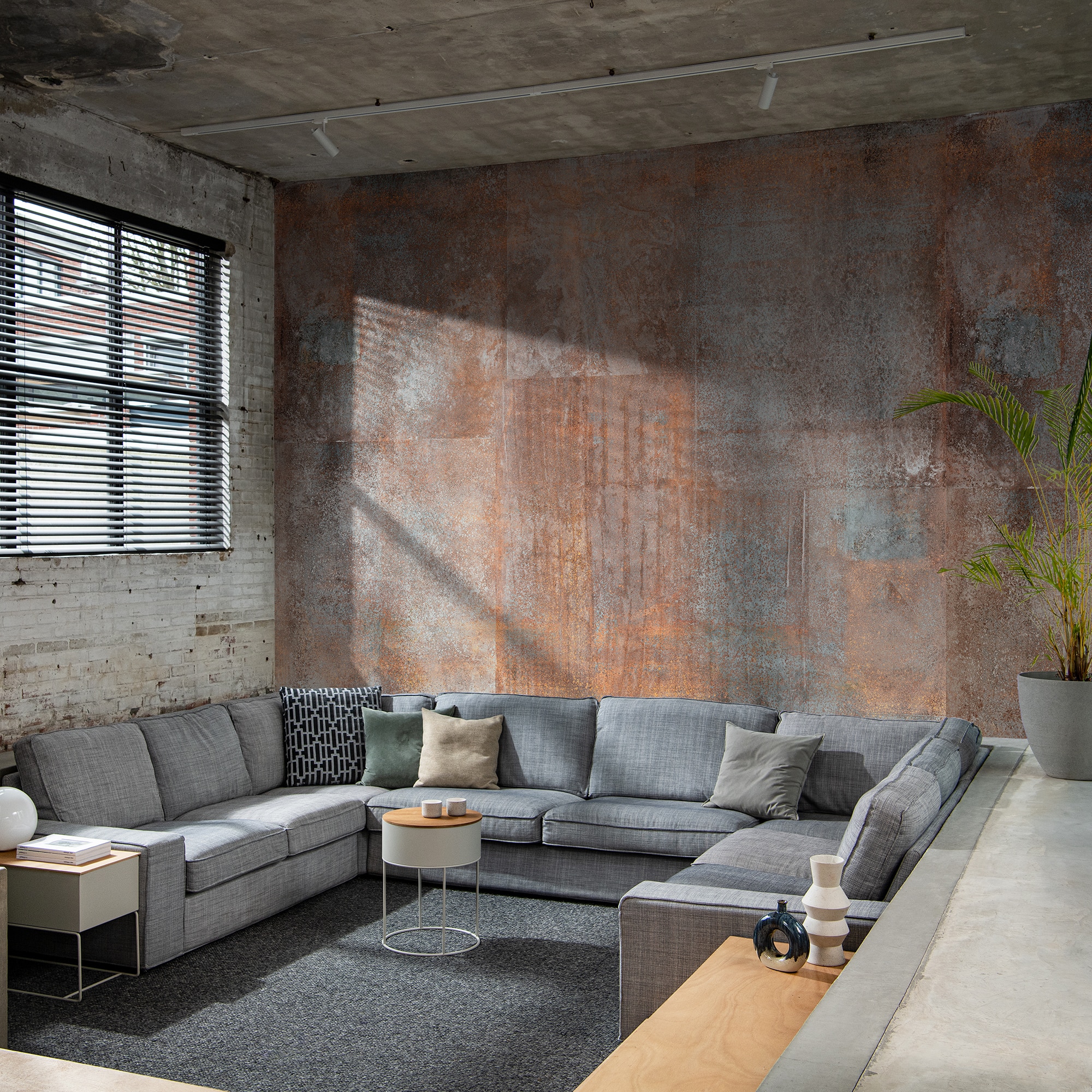 Mural TNT Placas Metal Loft 3 Laranja-2