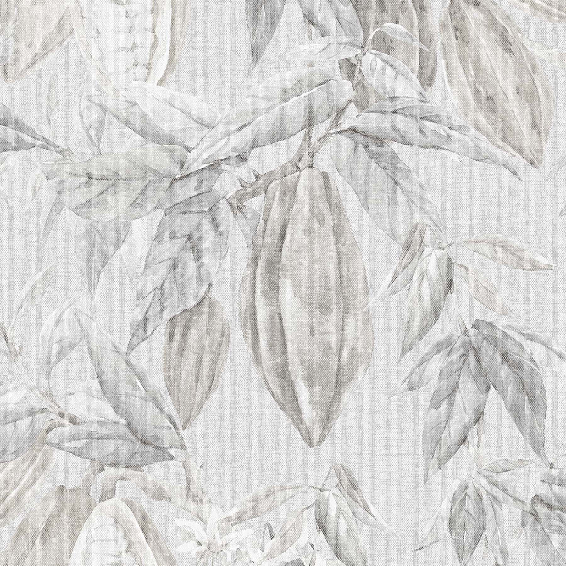 Papel pintado TNT Cocoa Origins Rasch - Gris claro 0,53 x 10 m Gris claro-1