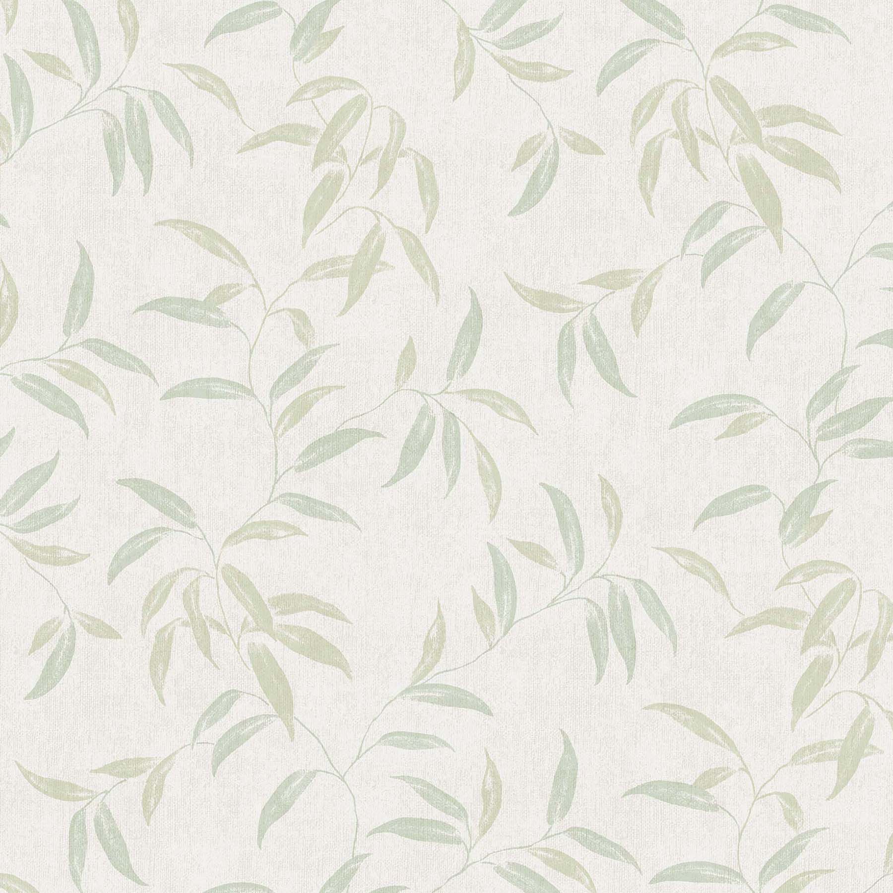 Papel pintado TNT Hojas Etéreas Origins Rasch - Verde 0,53 x 10 m Verde-1