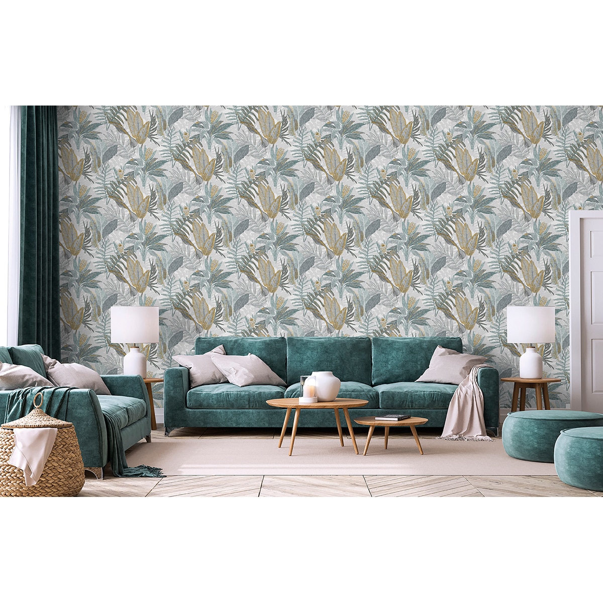 Papel de Parede TNT Wild Protea Origins Azul-2