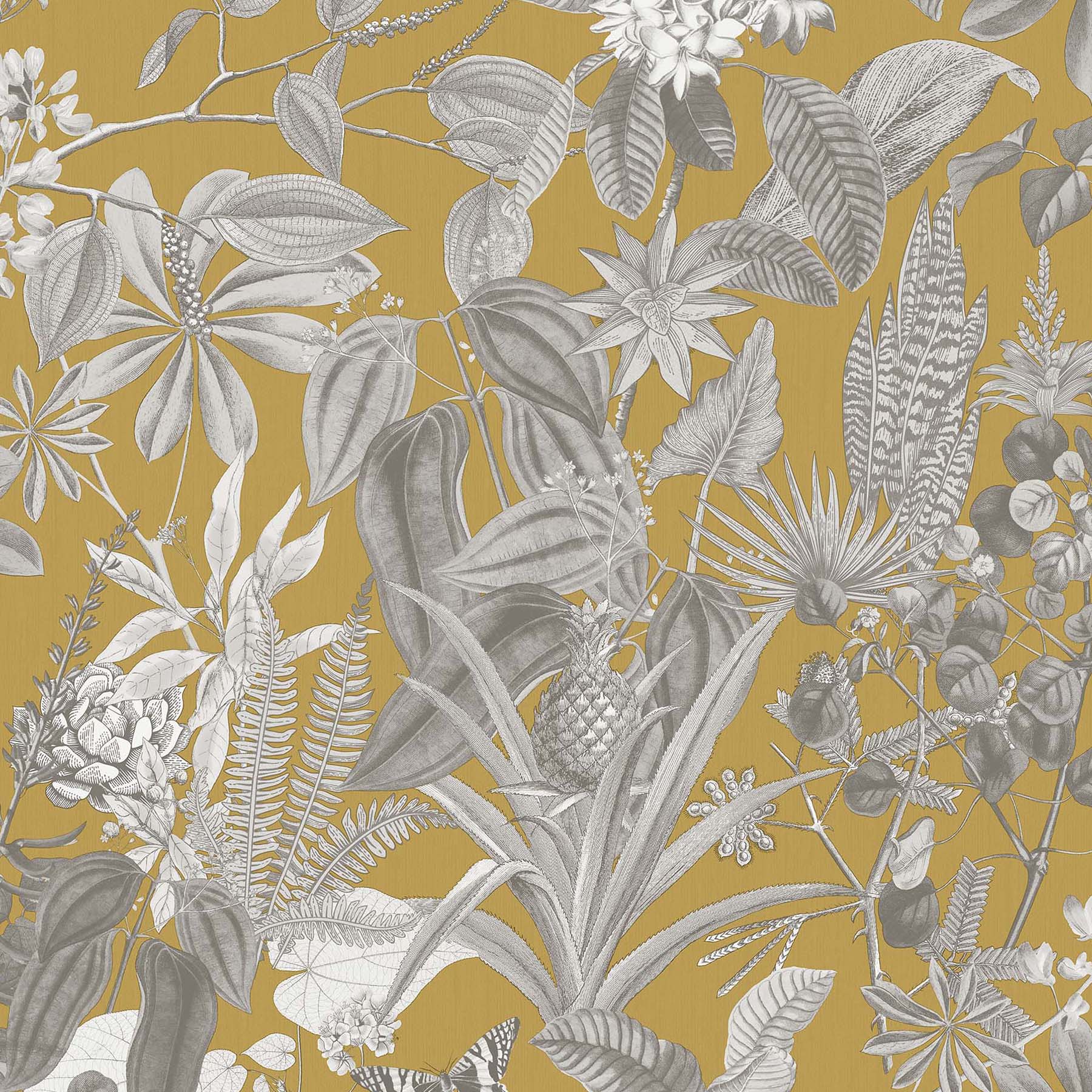 Papel de Parede TNT Bromelia Origins Mostarda-1