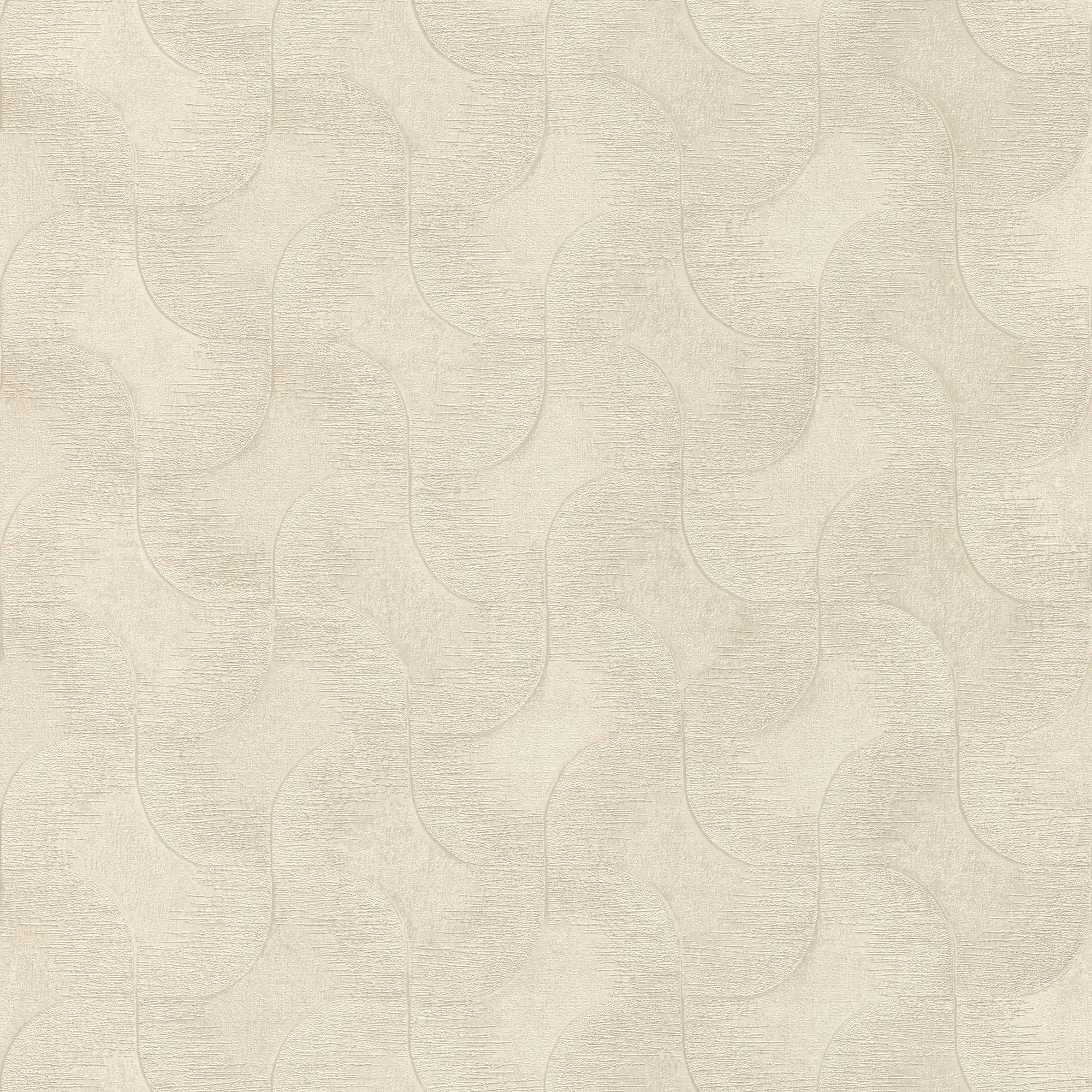 Papel de Parede TNT Ondas Geométricas Chicago Marfim-1