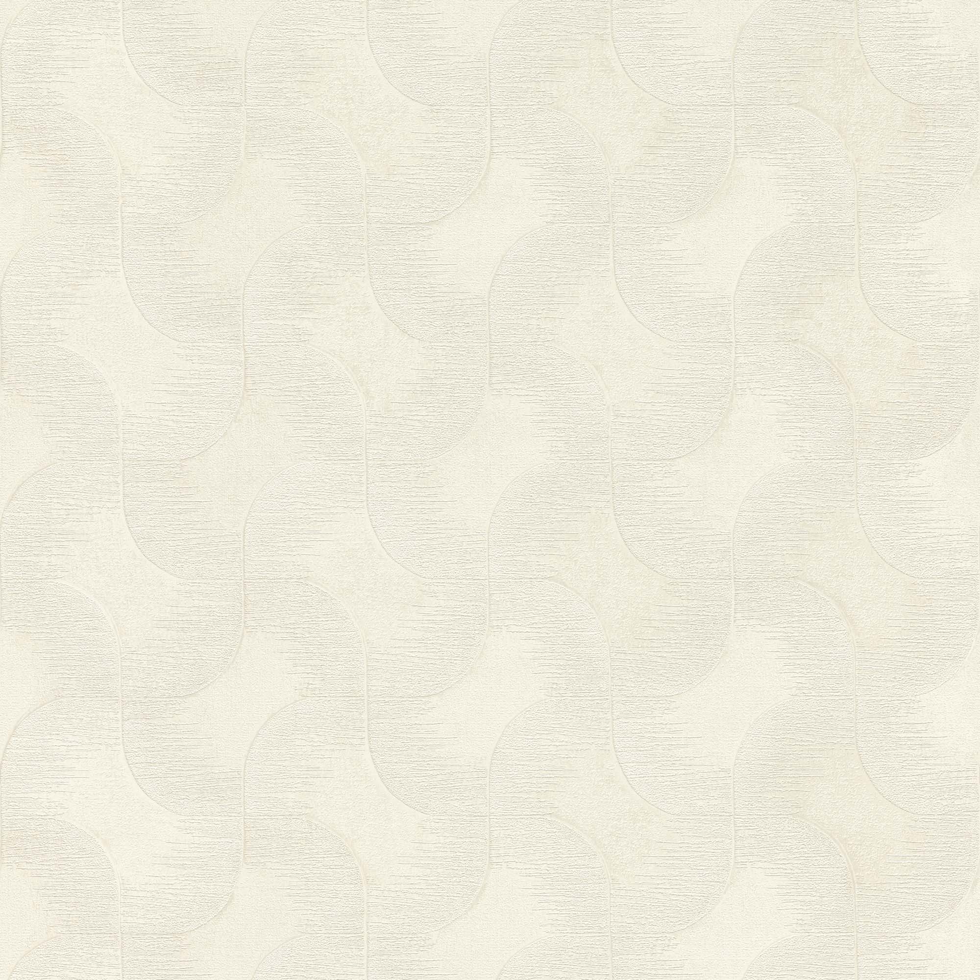 Imagen 1 de Papel pintado TNT Ondas geométricas Chicago Rasch - Blanco 0,53 x 10 m Blanco