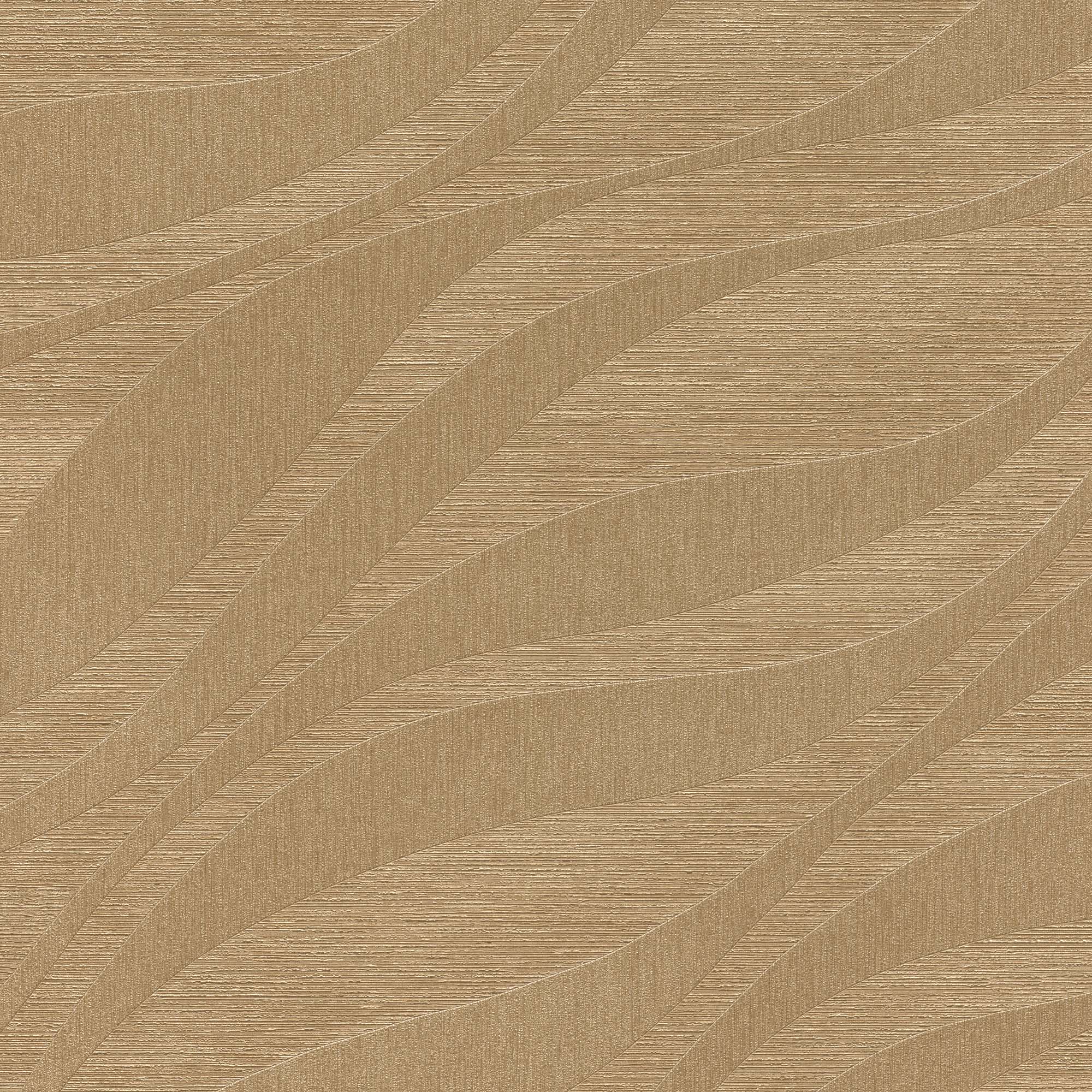 Imagen 1 de Papel pintado TNT Ondas Chicago Rasch - Dorado 0,53 x 10 m Dorado